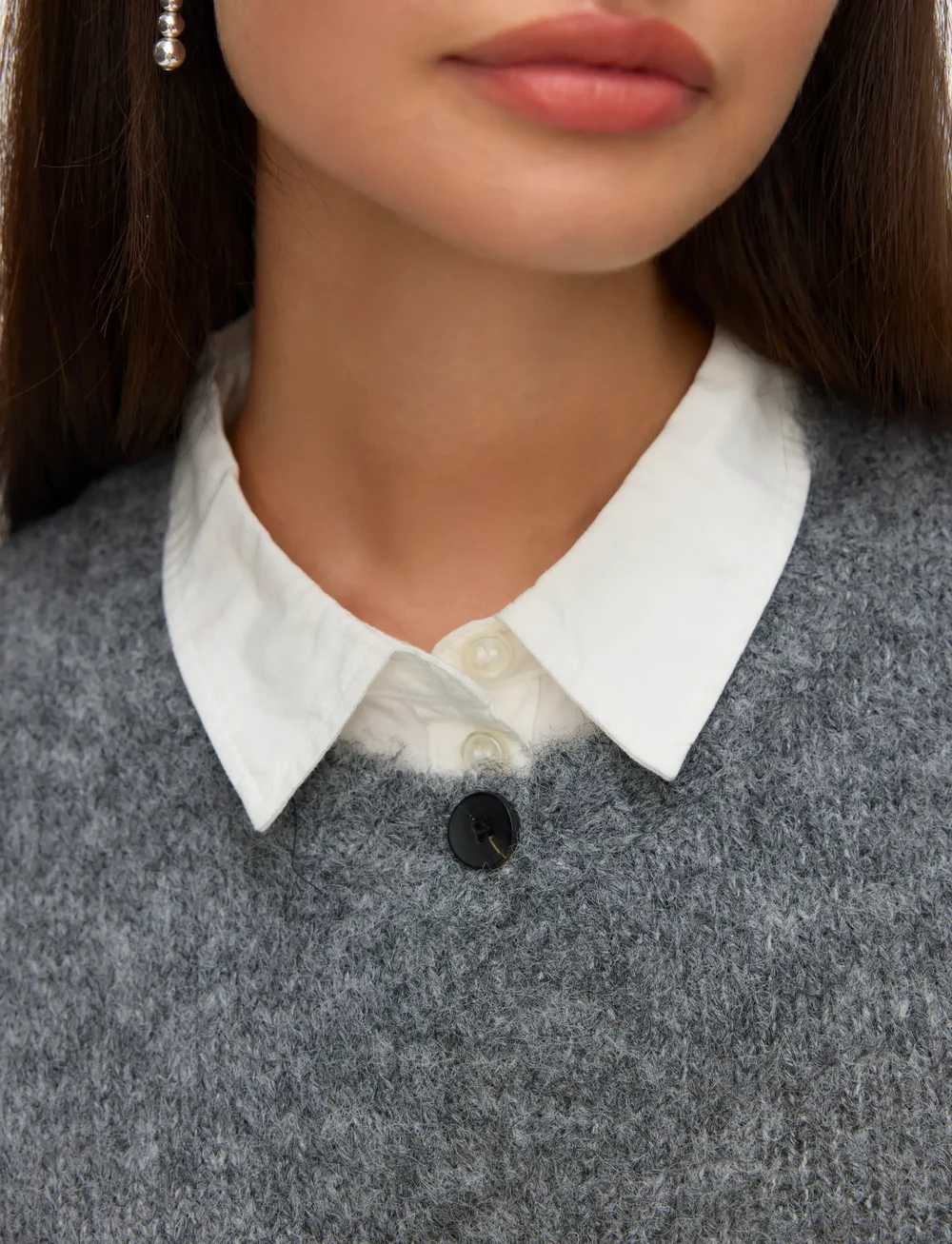 Vero Moda - VMNOVAH SL O-NECK BUTTON VEST NOOS - gestrickte westen - dark grey melange - 4