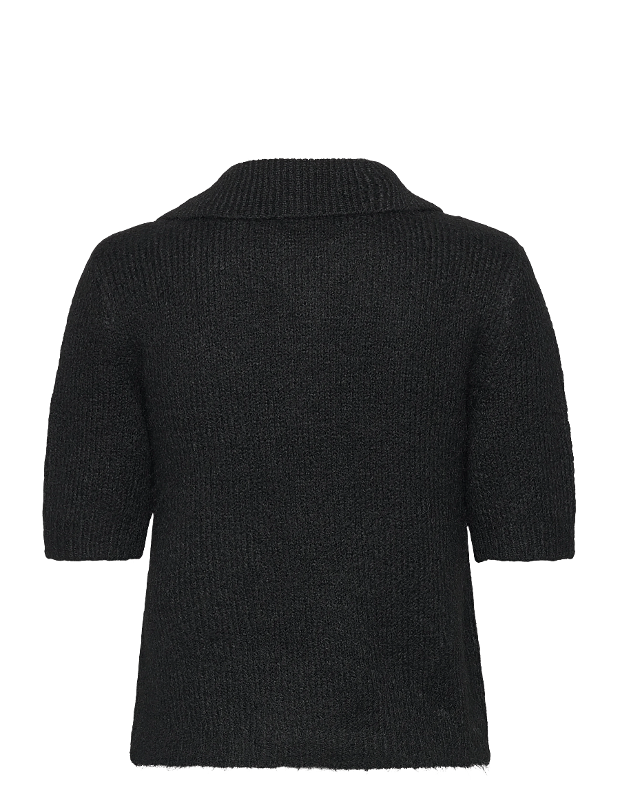 Vero Moda - VMBLISS 2/4 POLONECK PULLOVER GA - striktrøjer - black - 1