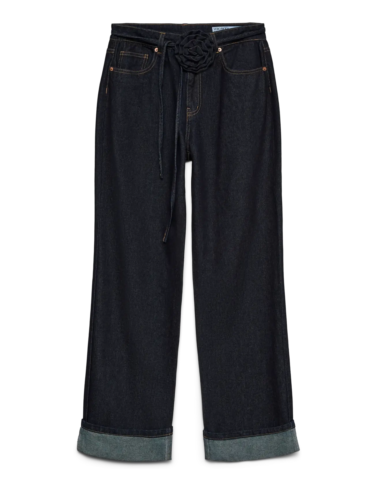 Vero Moda VMALLISON MR STRAIGHT ROSEBELT JNS SI346 - Jeans - DARK BLUE DENIM / blue