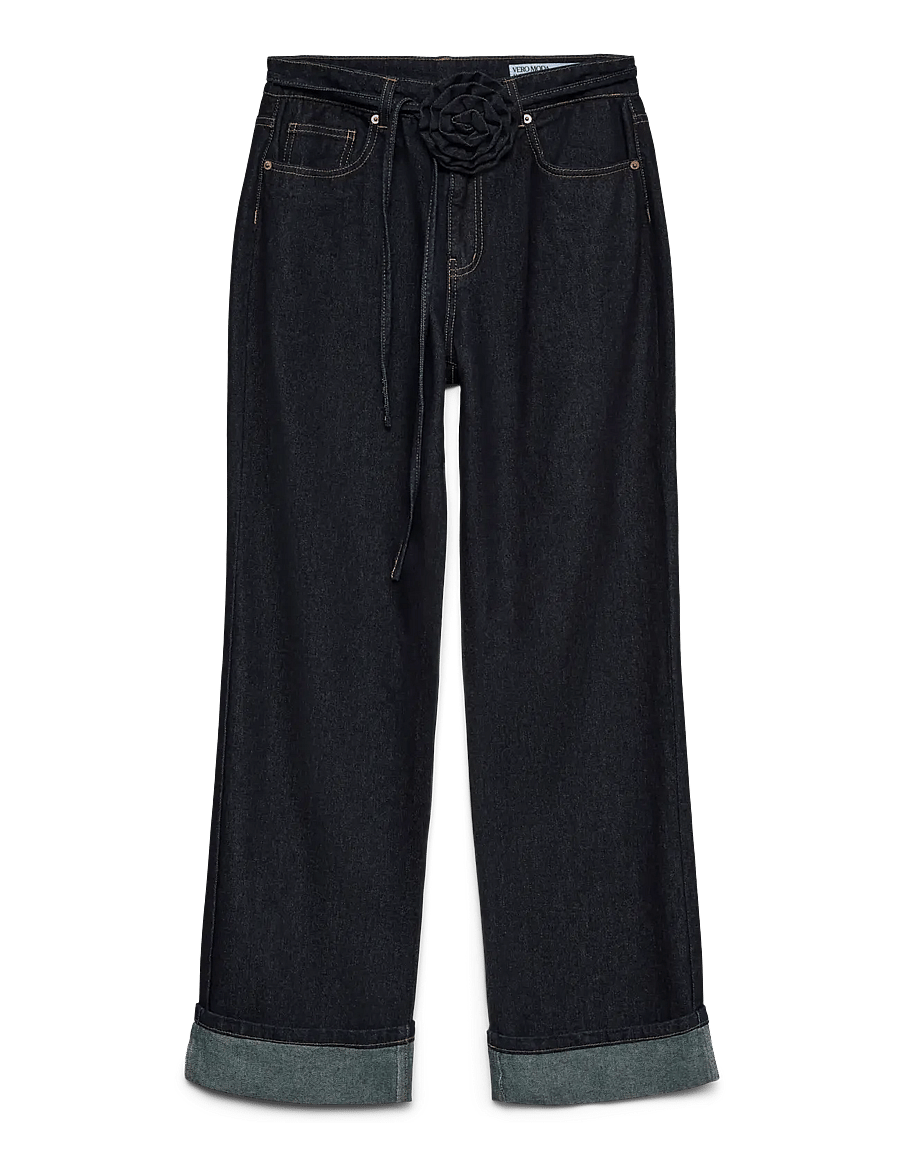 Vero Moda - VMALLISON MR STRAIGHT ROSEBELT JNS SI346 - džinsa bikses ar taisnām starām - dark blue denim - 1