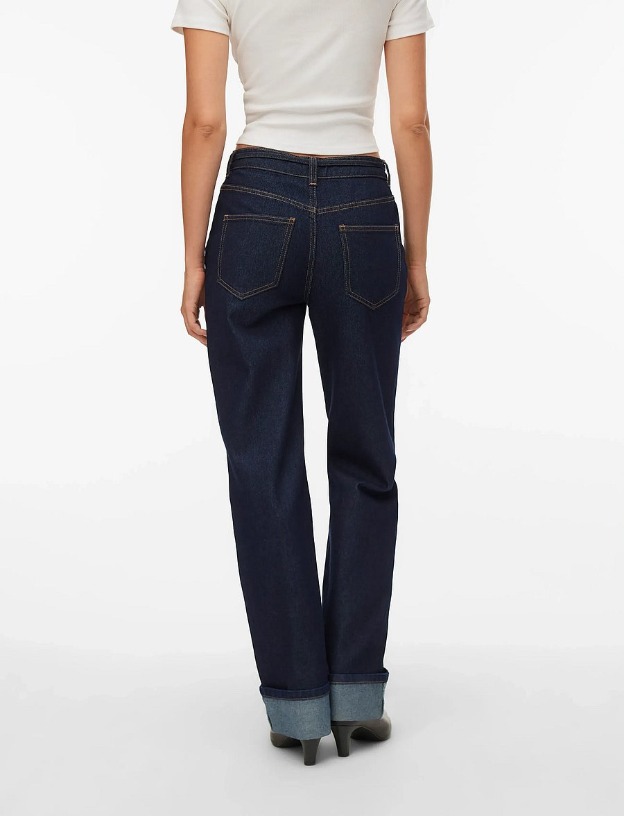 Vero Moda - VMALLISON MR STRAIGHT ROSEBELT JNS SI346 - džinsa bikses ar taisnām starām - dark blue denim - 2