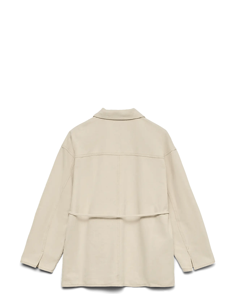 Vero Moda - VMSAZZY LS ROSE BELT DNM JAKCET - frühlingsjacken - ecru - 2