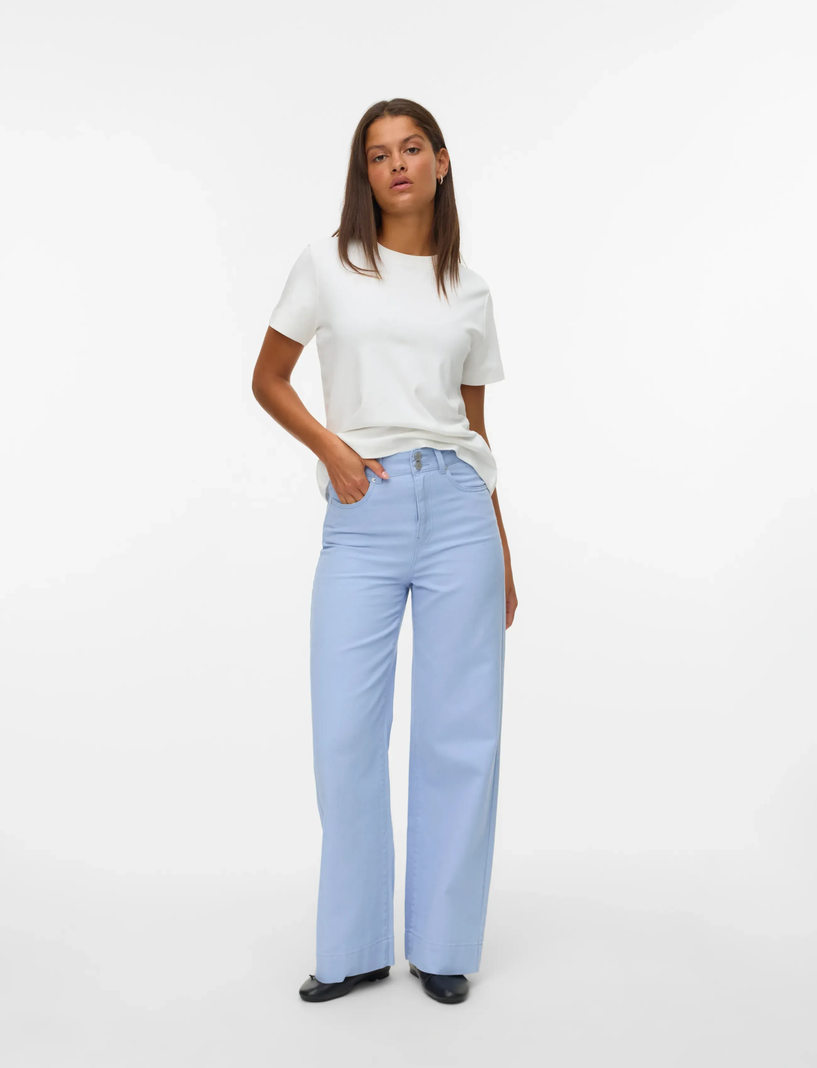 Vero Moda VMKATHY HR WIDE COLORED JEANS - Raka jeans - BRUNNERA BLUE / blue