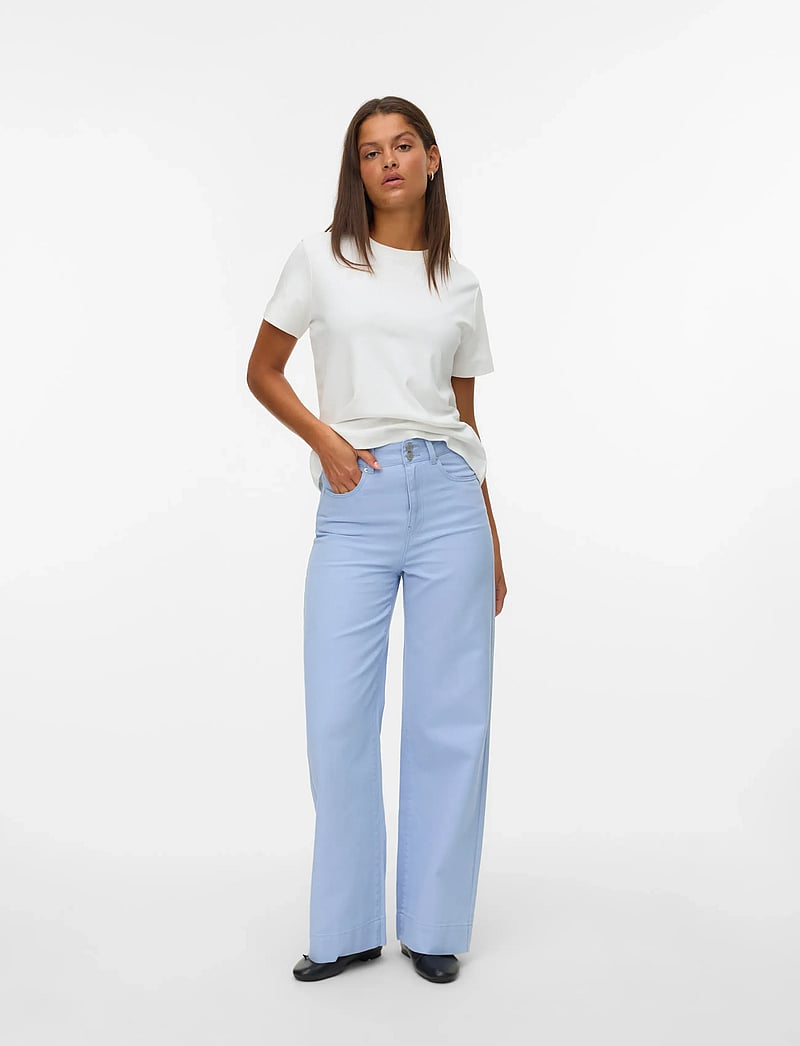 Vero Moda - VMKATHY HR WIDE COLORED JEANS - straight jeans - brunnera blue - 0
