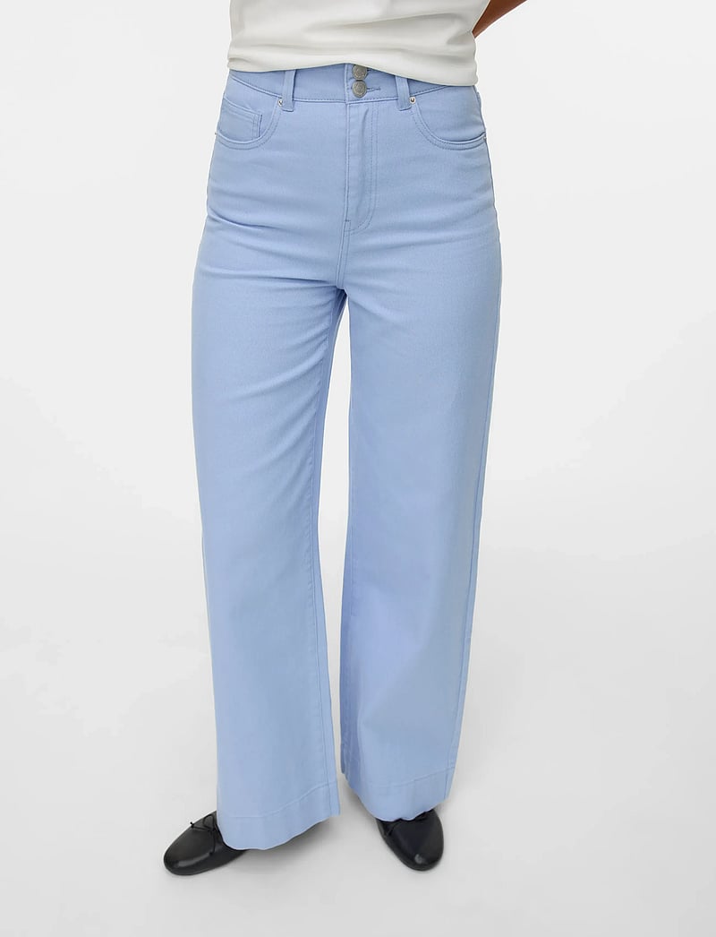 Vero Moda - VMKATHY HR WIDE COLORED JEANS - straight jeans - brunnera blue - 3