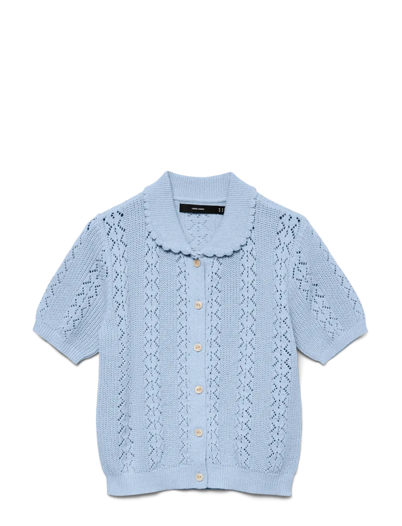 VERO MODA Vmdaria Ss Poloneck Cardigan Blau - XS - Damen