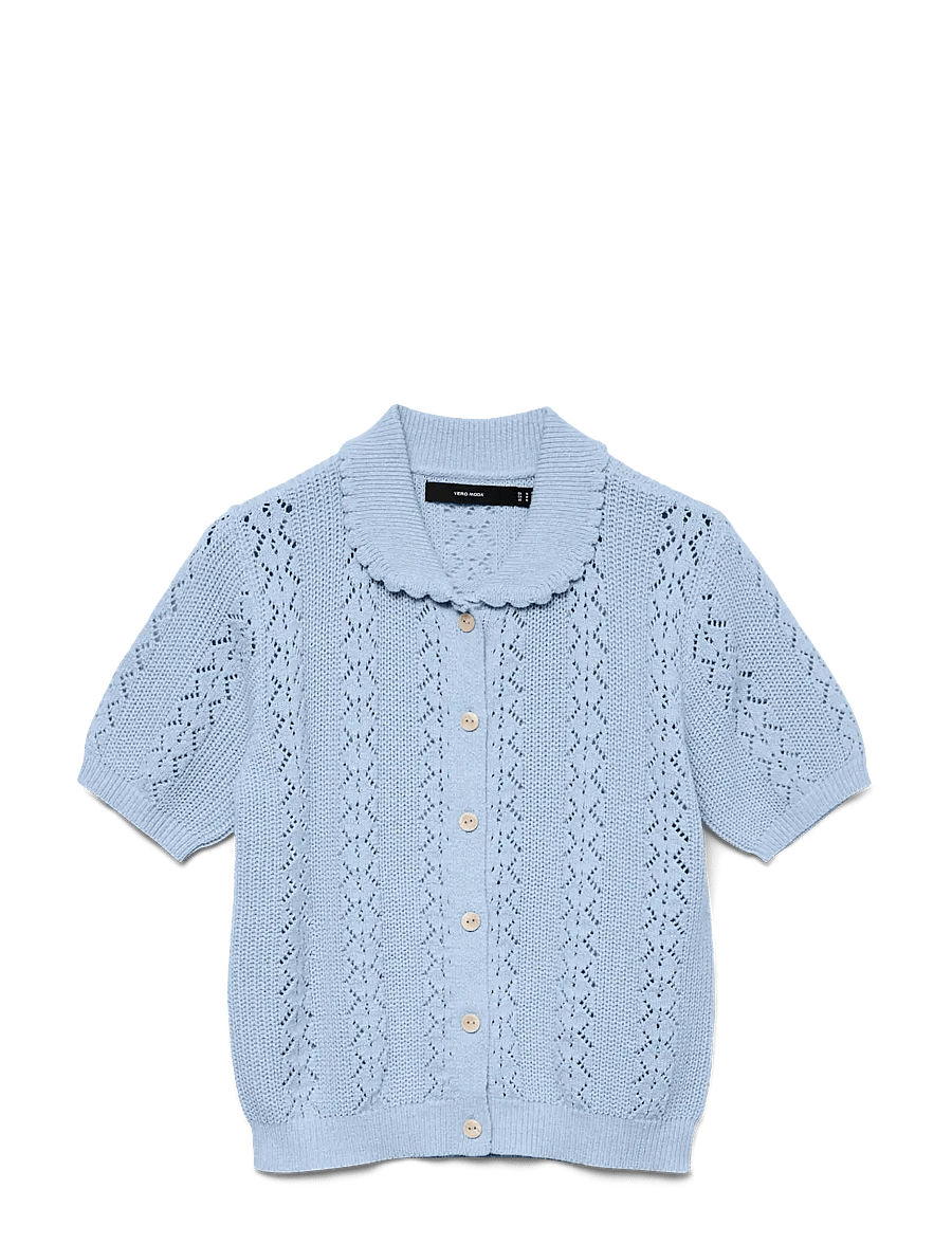 Vero Moda - VMDARIA SS POLONECK CARDIGAN - muotitrendit - brunnera blue - 1