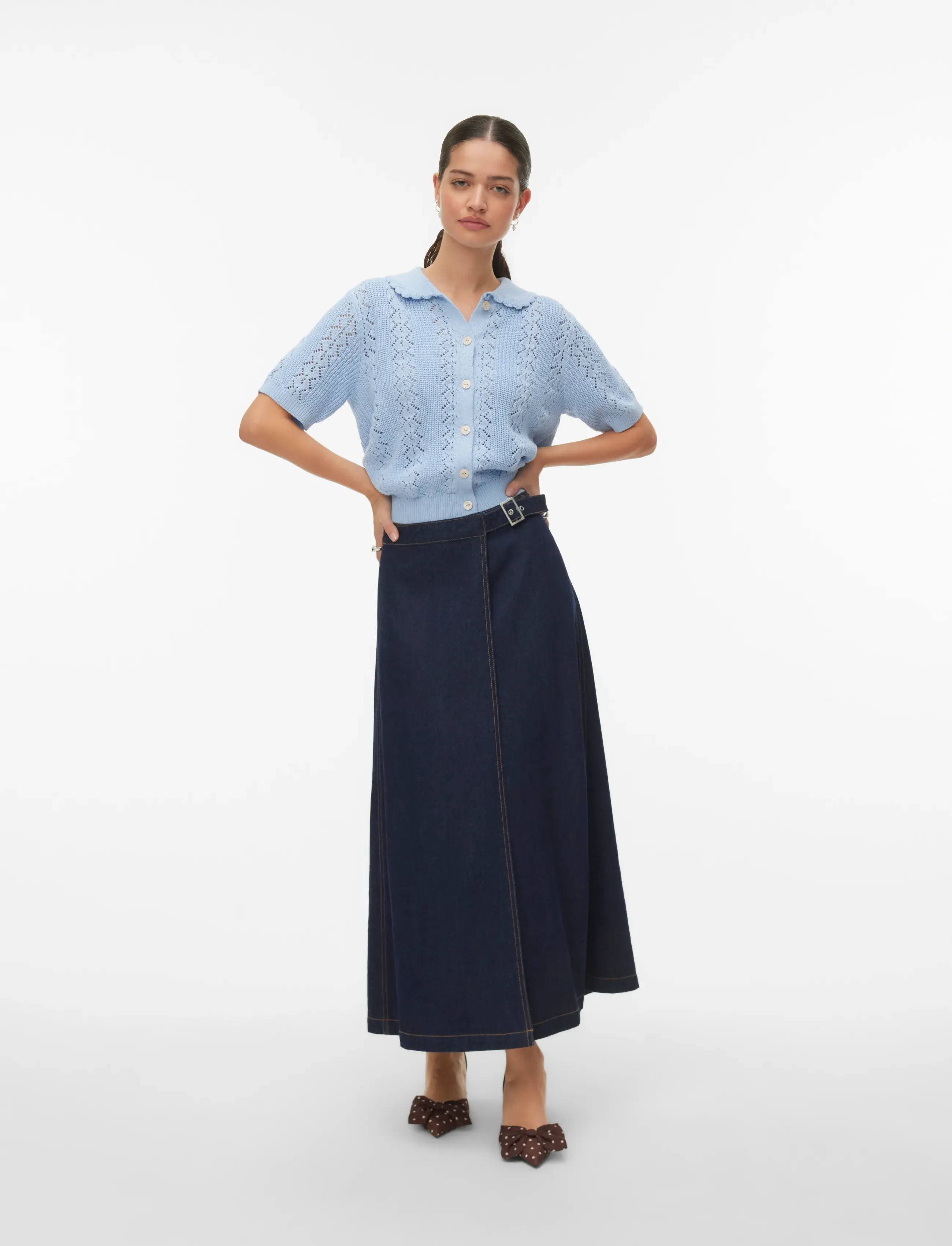 Vmdaria Ss Poloneck Cardigan