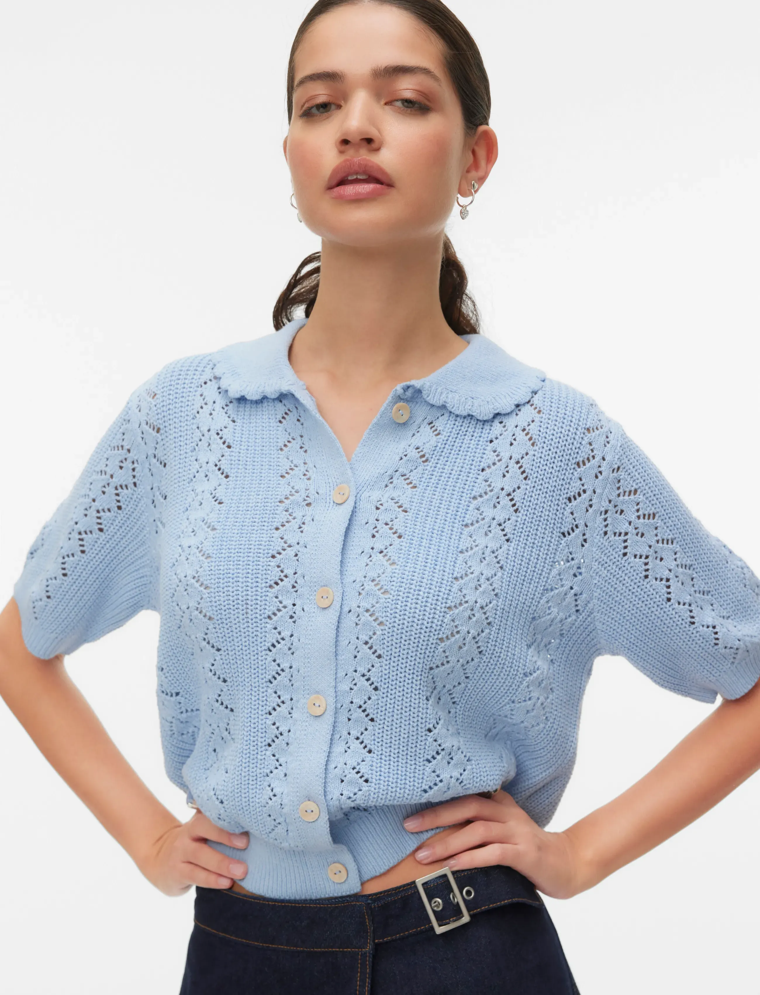 Vmdaria Ss Poloneck Cardigan 4