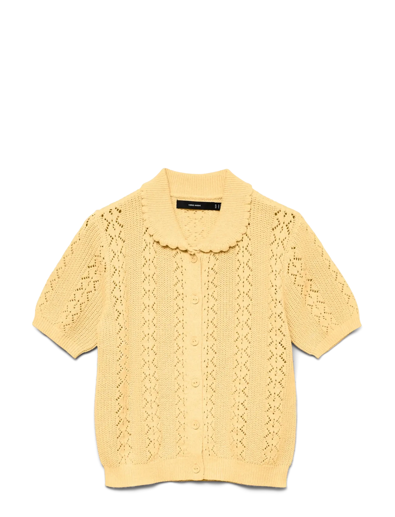 VERO MODA Vmdaria Ss Poloneck Cardigan Gelb - S - Damen