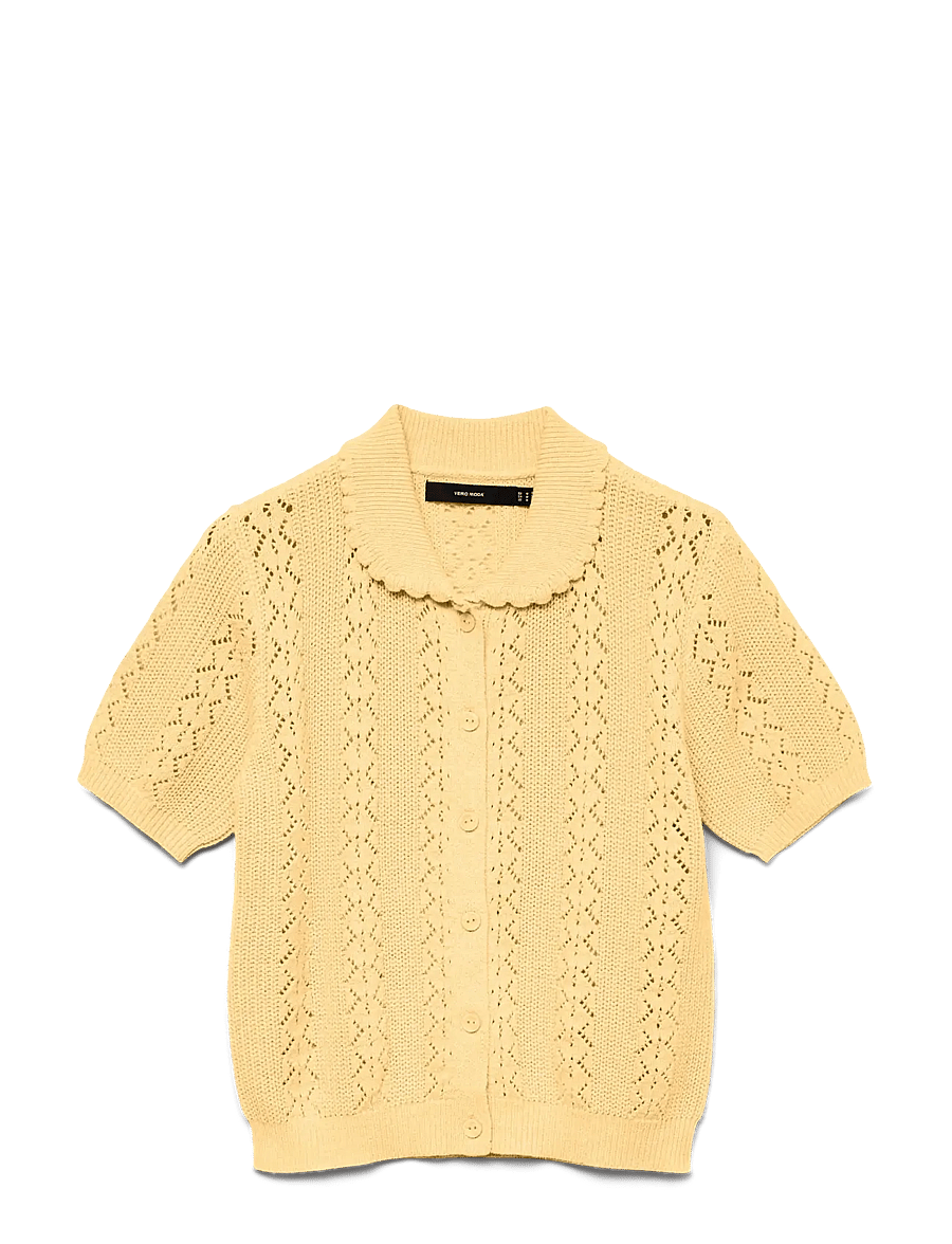 Vero Moda - VMDARIA SS POLONECK CARDIGAN - koftor - golden haze - 1