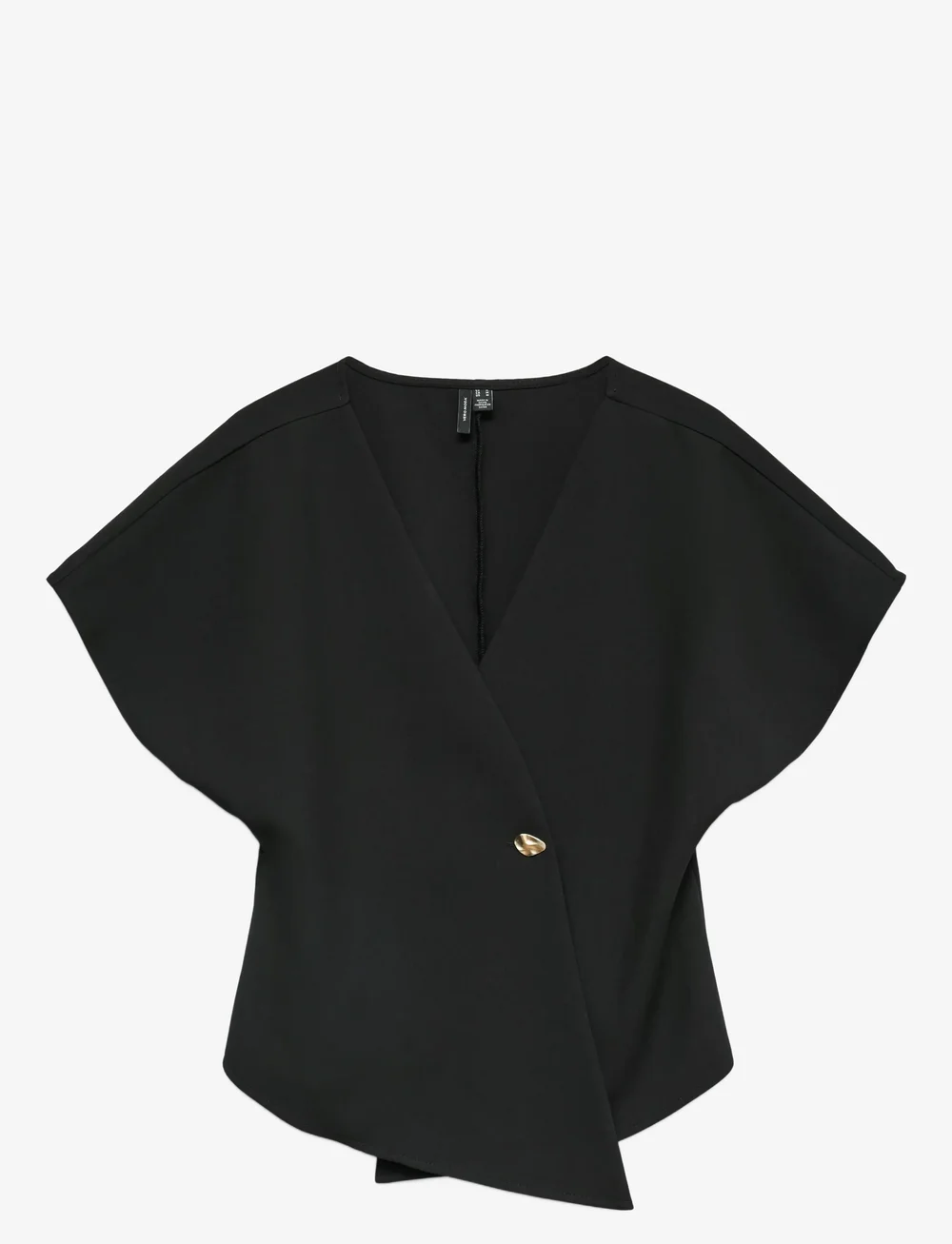 Vero Moda - VMSONJA SS V-NECK TOP WVN EXP - stutterma blússur - black - 1