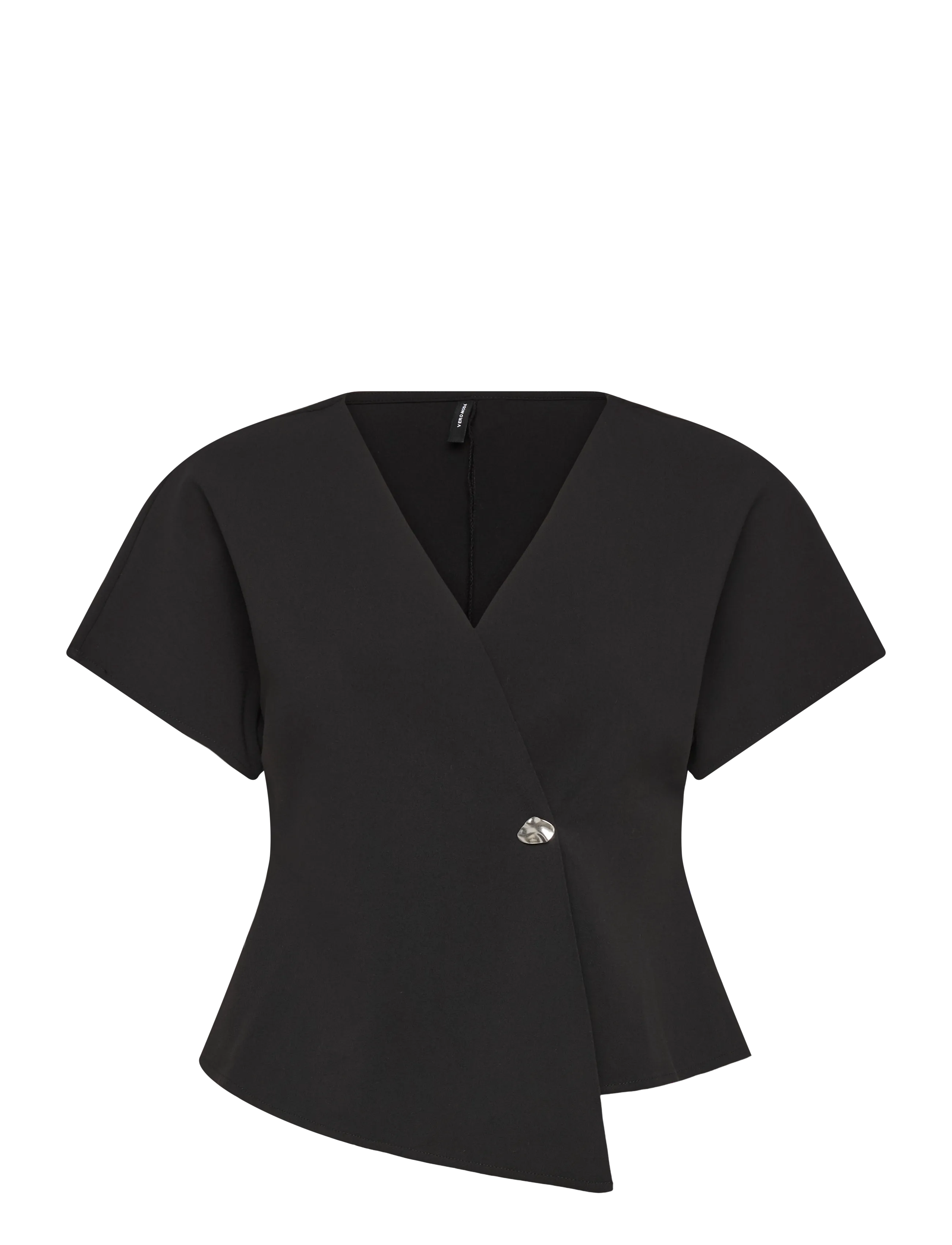 Vero Moda VMSONJA SS V-NECK TOP WVN EXP - Puserot & kauluspaidat - BLACK / black