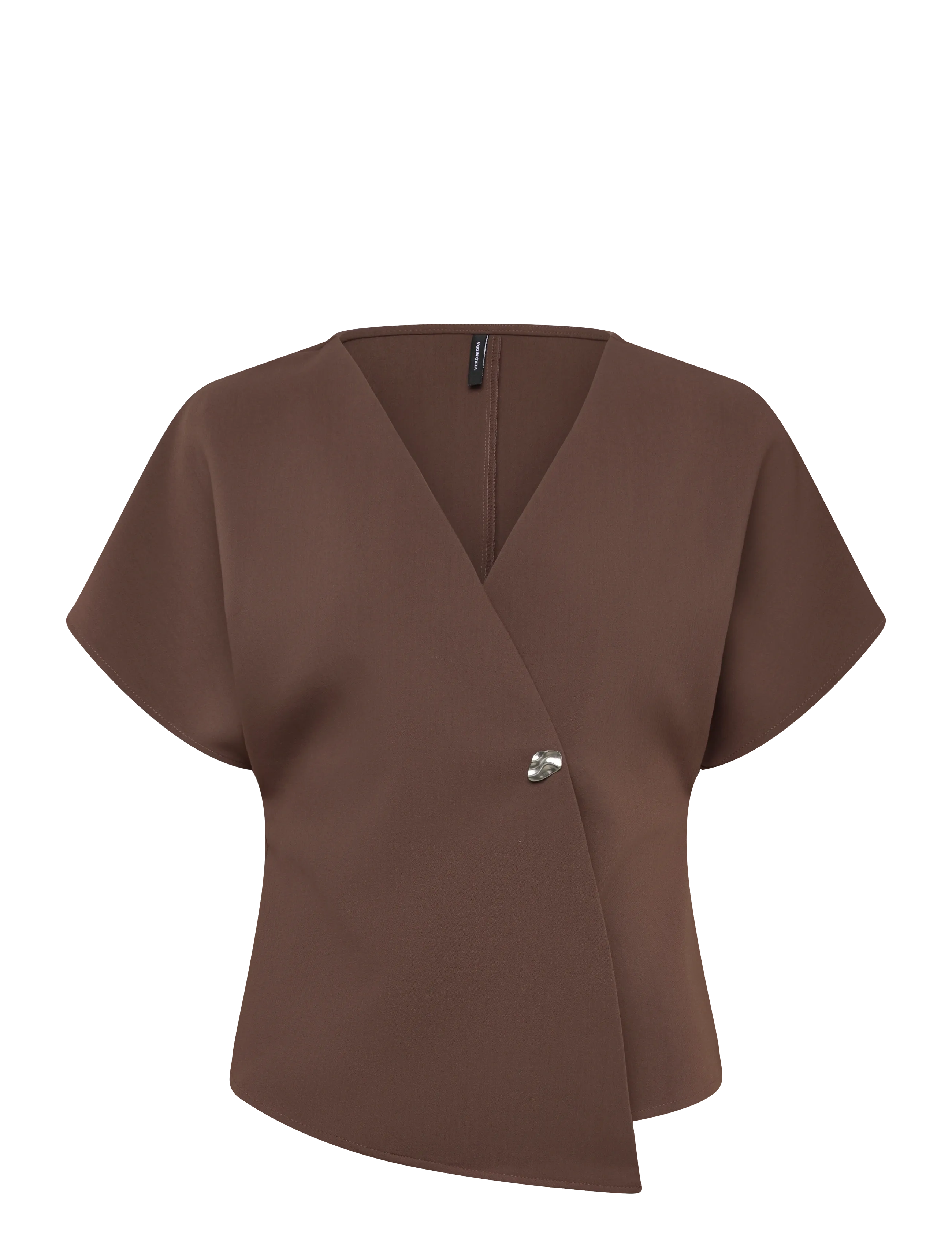 Vero Moda VMSONJA SS V-NECK TOP WVN EXP - Blūzes un krekli - CHOCOLATE MARTINI / brown