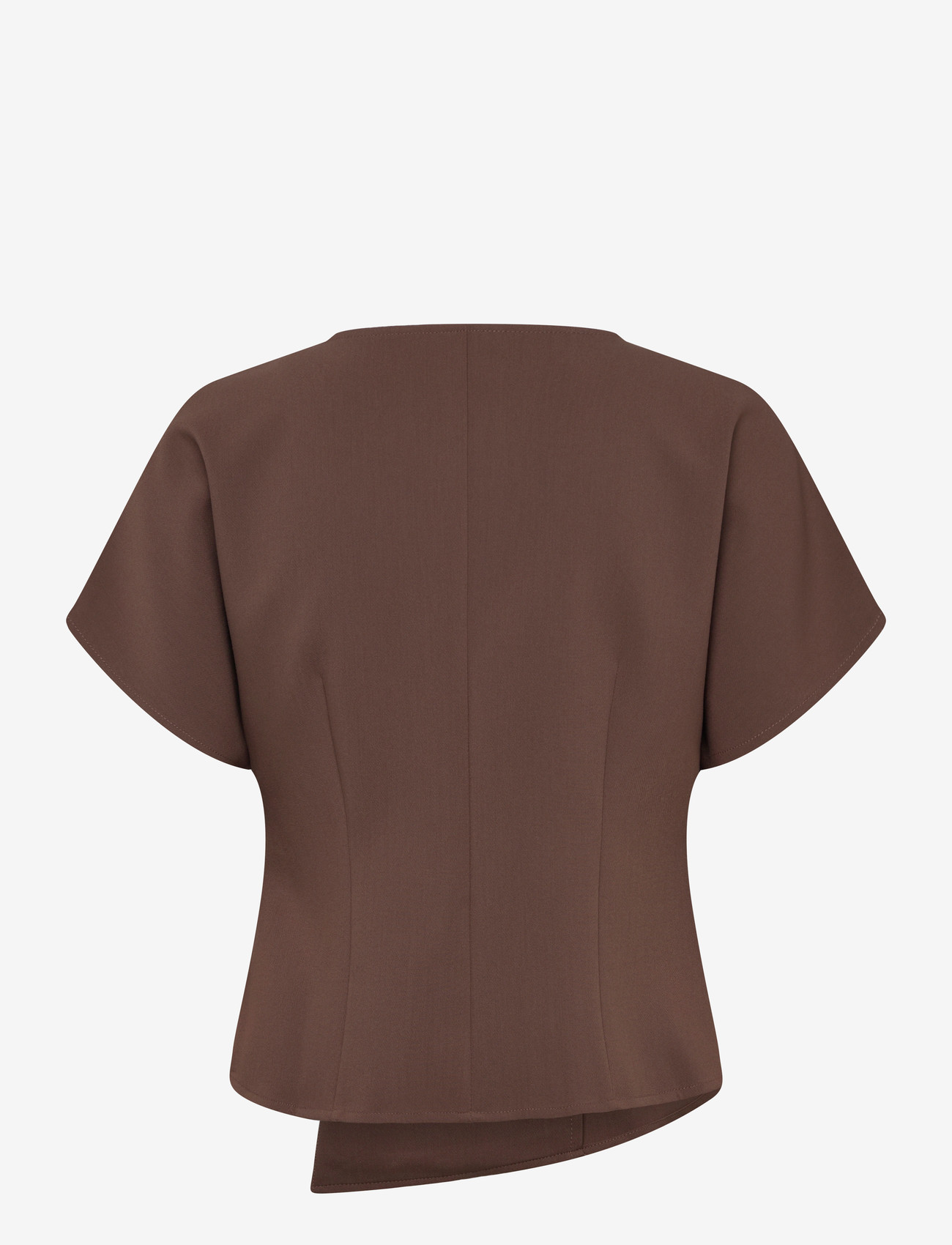 Vero Moda - VMSONJA SS V-NECK TOP WVN EXP - kortærmede bluser - chocolate martini - 1