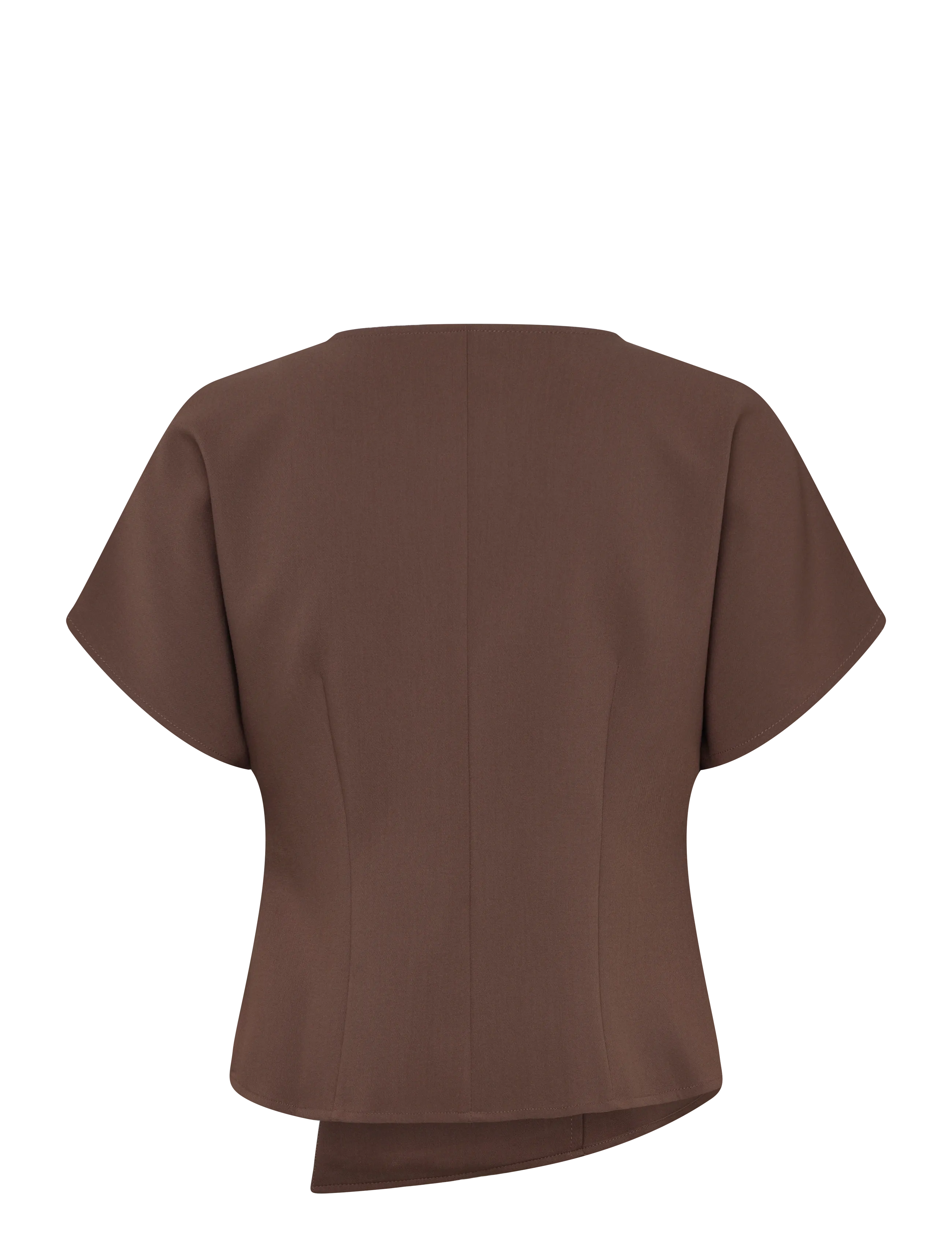 Vero Moda - VMSONJA SS V-NECK TOP WVN EXP - kurzärmelige blusen - chocolate martini - 1