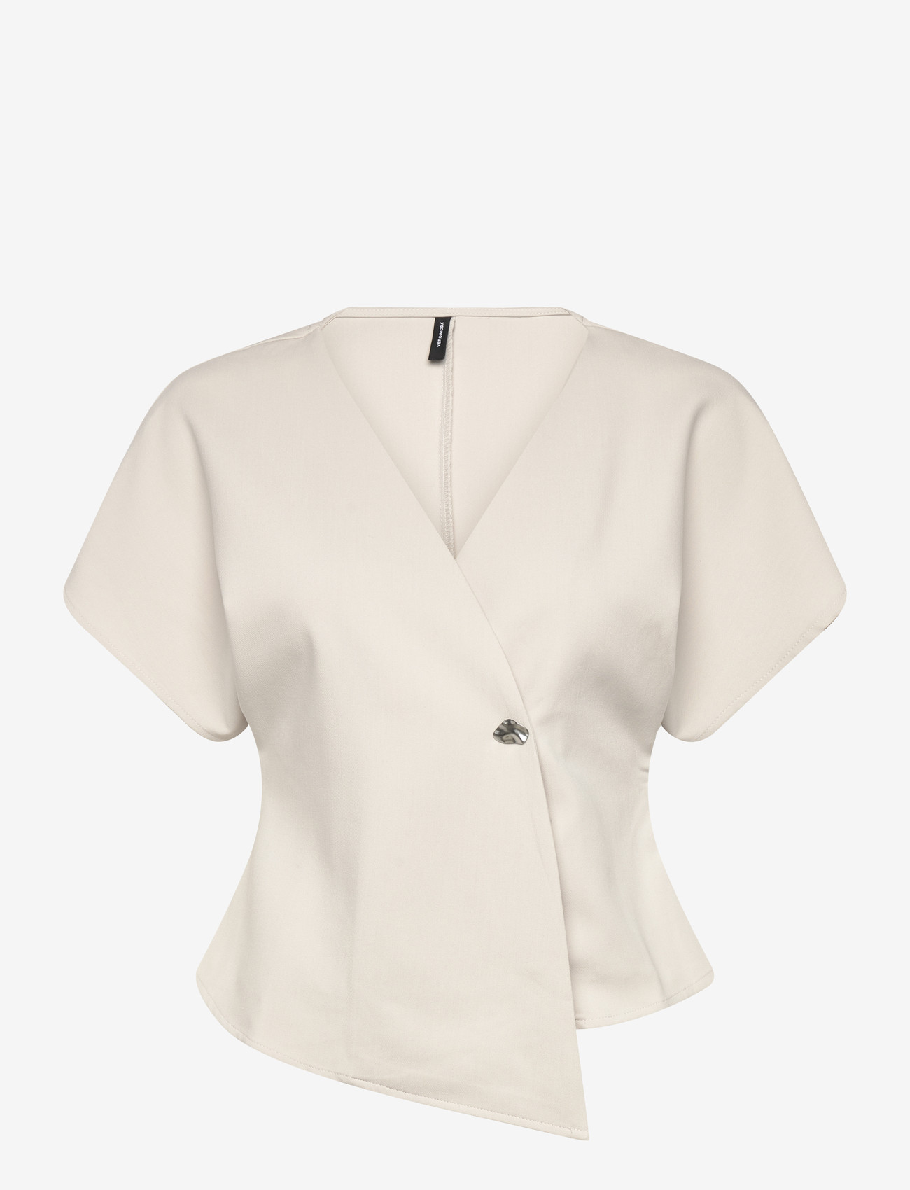 Vero Moda - VMSONJA SS V-NECK TOP WVN EXP - kurzämlige blusen - pumice stone - 1
