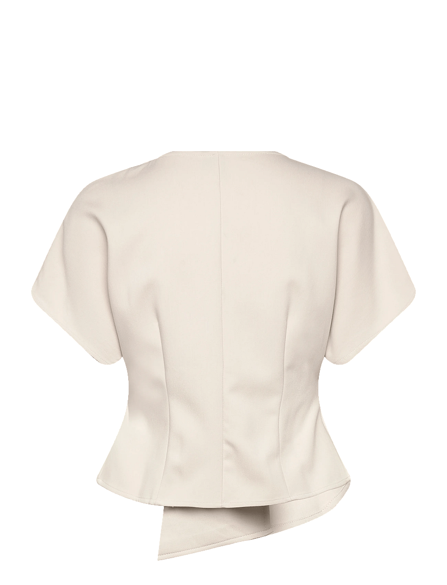 Vero Moda - VMSONJA SS V-NECK TOP WVN EXP - kurzämlige blusen - pumice stone - 2