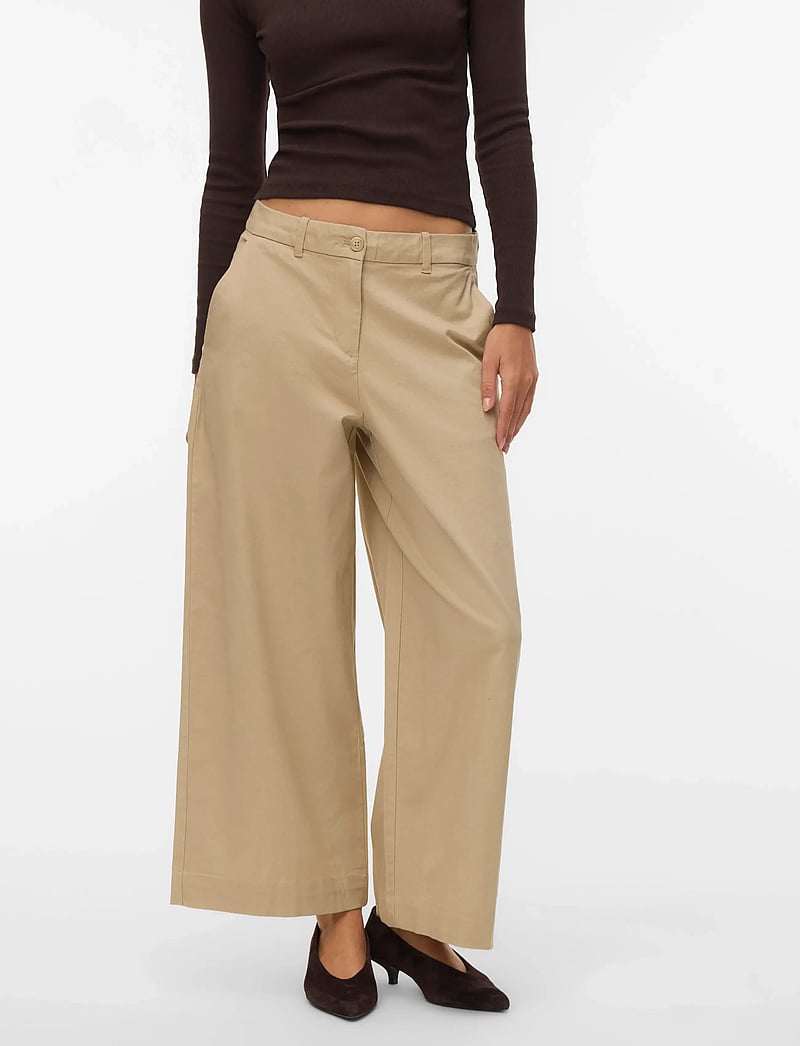Vero Moda - AWVANA MW WIDE ANKLE PANT NOOS - wide leg trousers - trench coat - 3