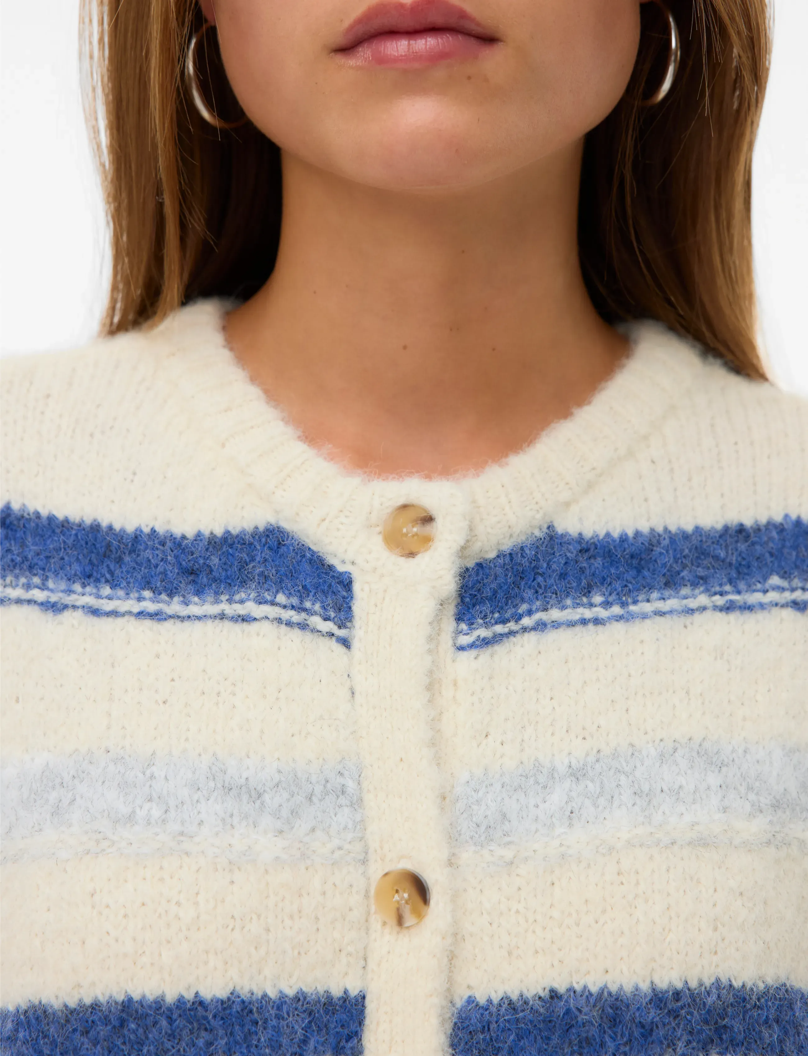 Vero Moda - VMKIRA SL O-NECK STRIPE VEST BOO - knitted vests - birch - 4