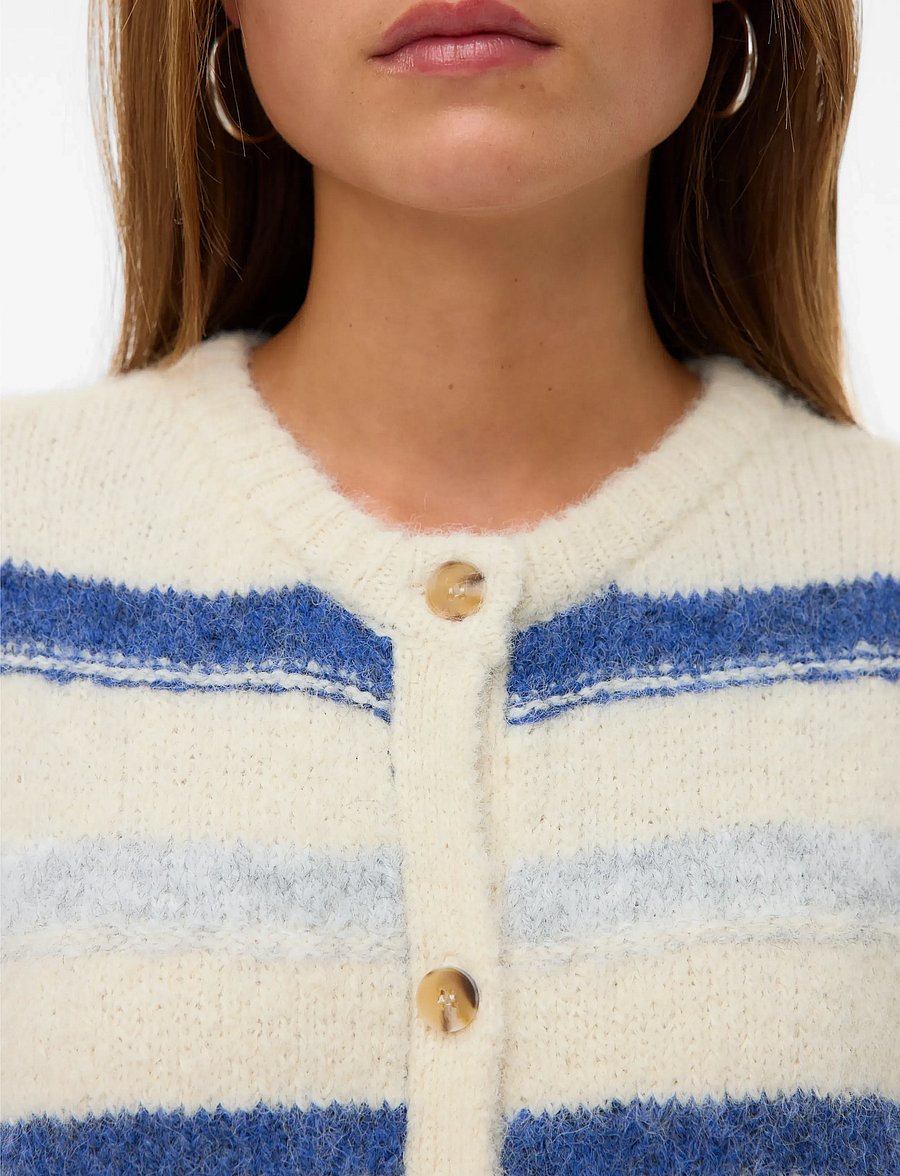 Vero Moda - VMKIRA SL O-NECK STRIPE VEST BOO - prjónavesti - birch - 4