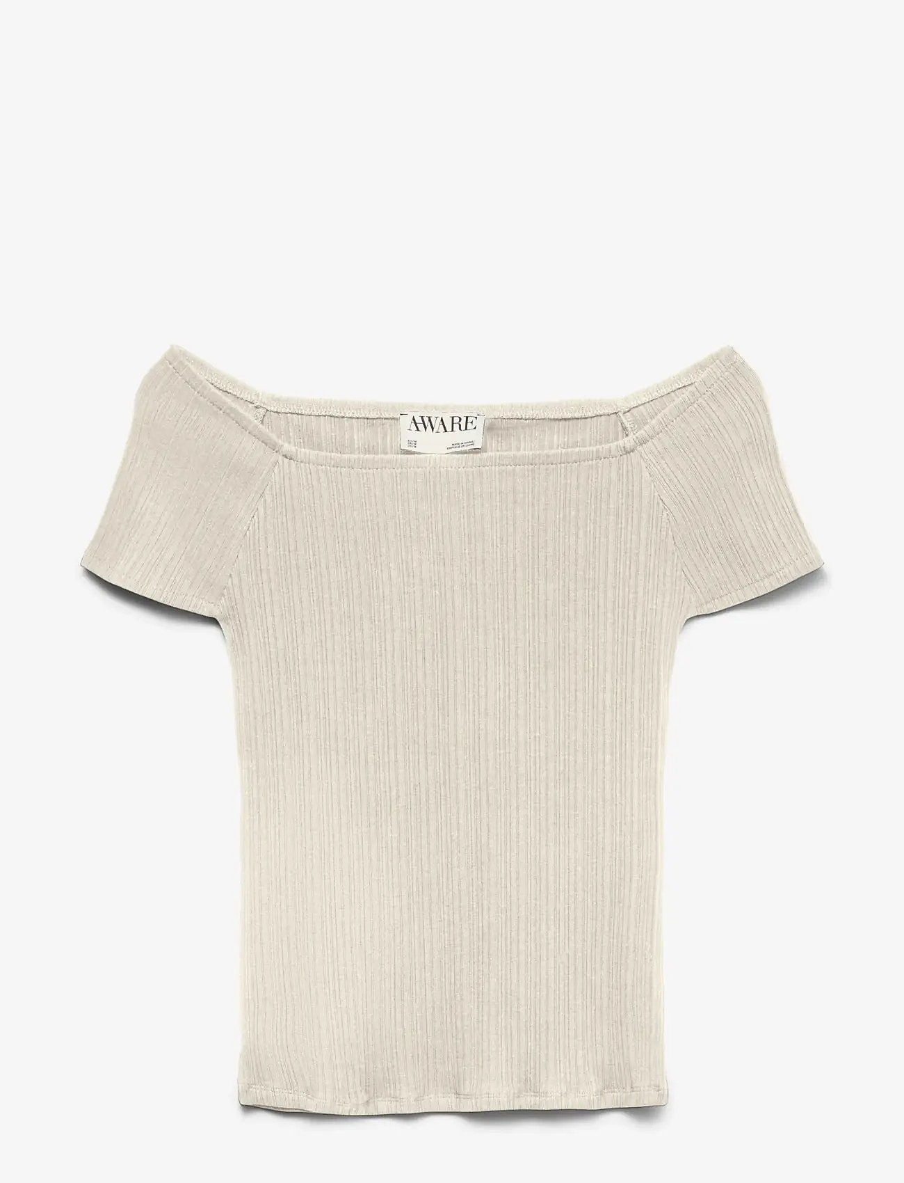 Vero Moda - AWVERDE SS OFF SHOULDER TOP NOOS - t-shirts - birch - 1