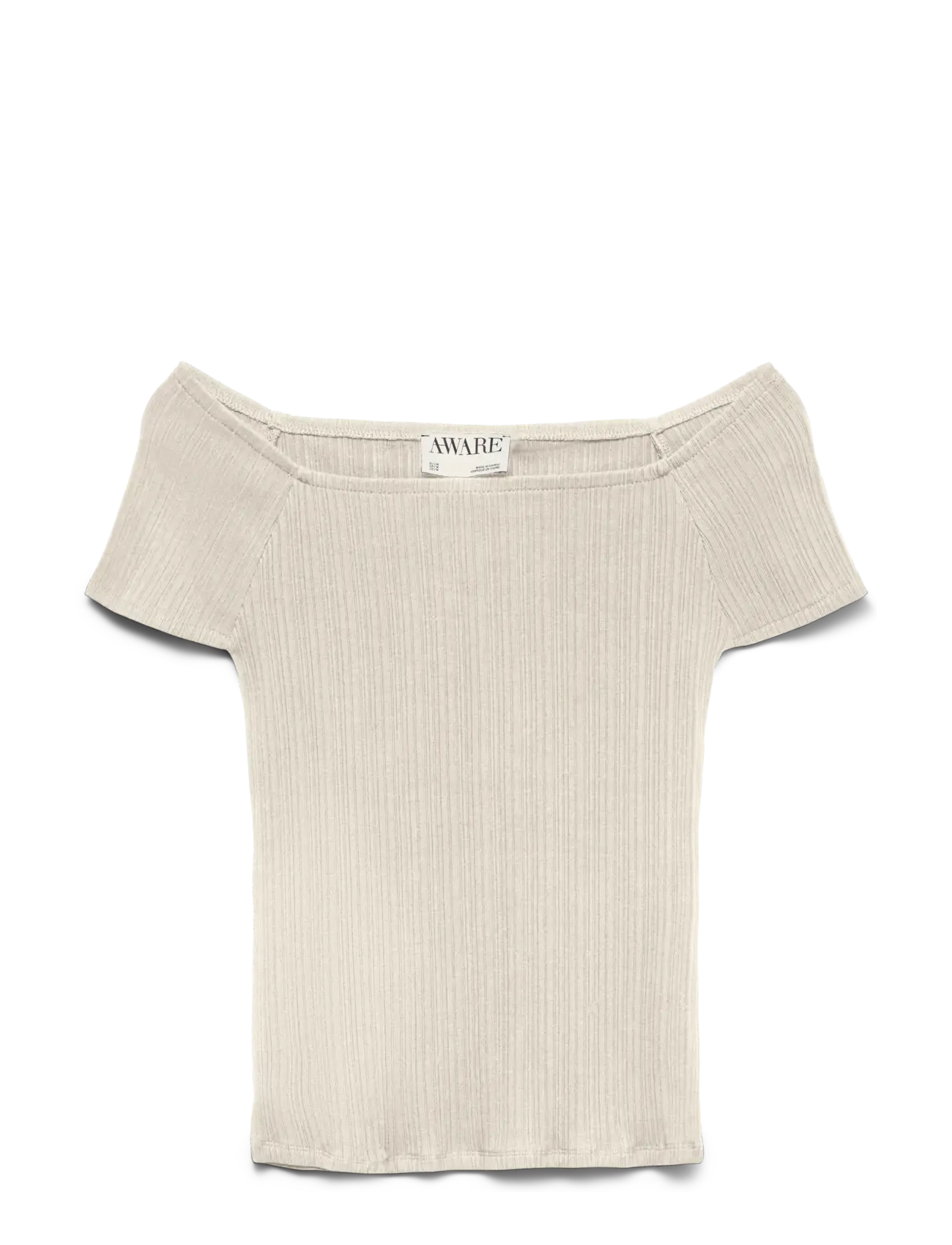 Vero Moda AWVERDE SS OFF SHOULDER TOP NOOS - T-Shirts & Tops - BIRCH / cream