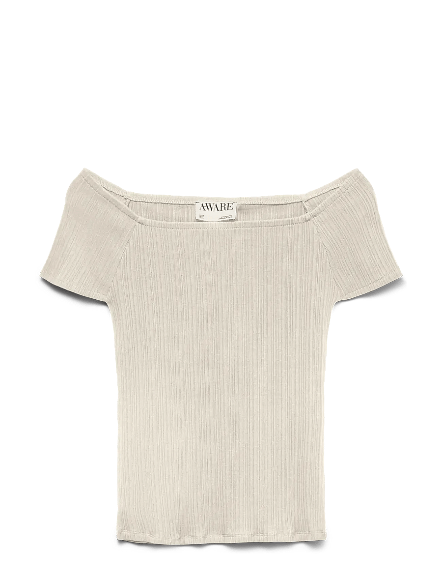 Vero Moda - AWVERDE SS OFF SHOULDER TOP NOOS - t-shirts - birch - 1