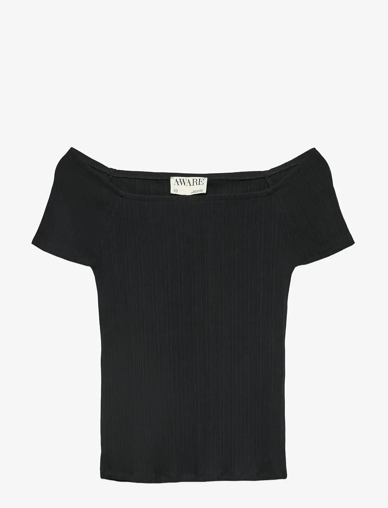 Vero Moda - AWVERDE SS OFF SHOULDER TOP NOOS - t-shirts - black - 1