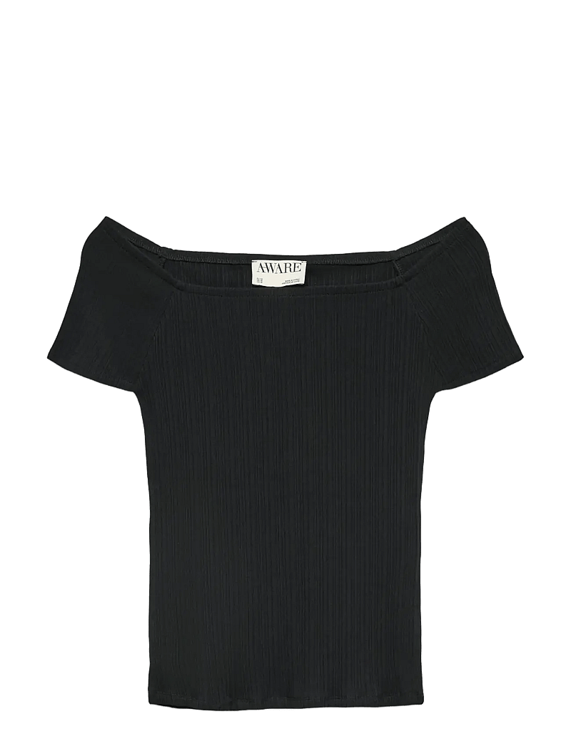 Vero Moda - AWVERDE SS OFF SHOULDER TOP NOOS - t-shirts - black - 1
