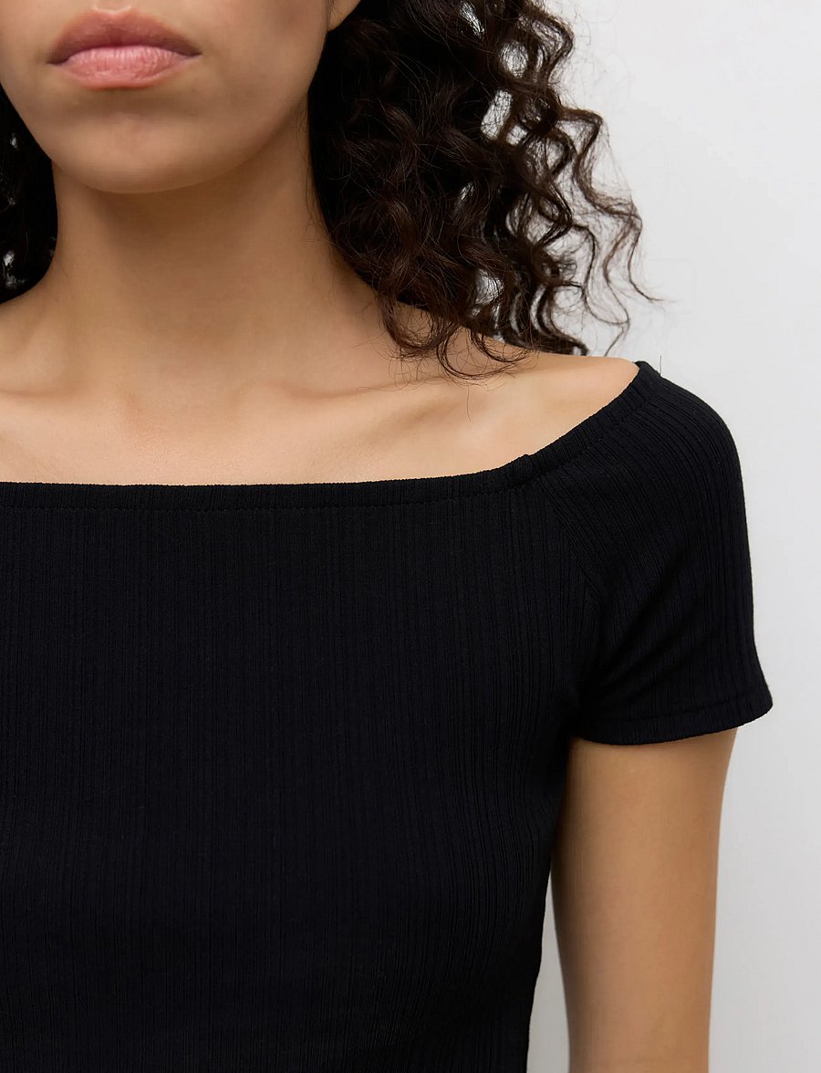 Vero Moda - AWVERDE SS OFF SHOULDER TOP NOOS - t-särgid - black - 4
