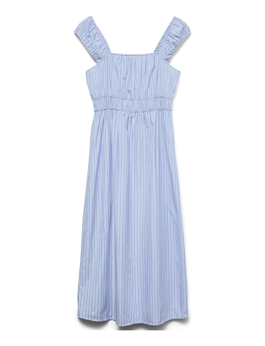 Vero Moda - VMLEYA SL 7/8 STRIPE DRESS WVN - sommerkjoler - brunnera blue - 0