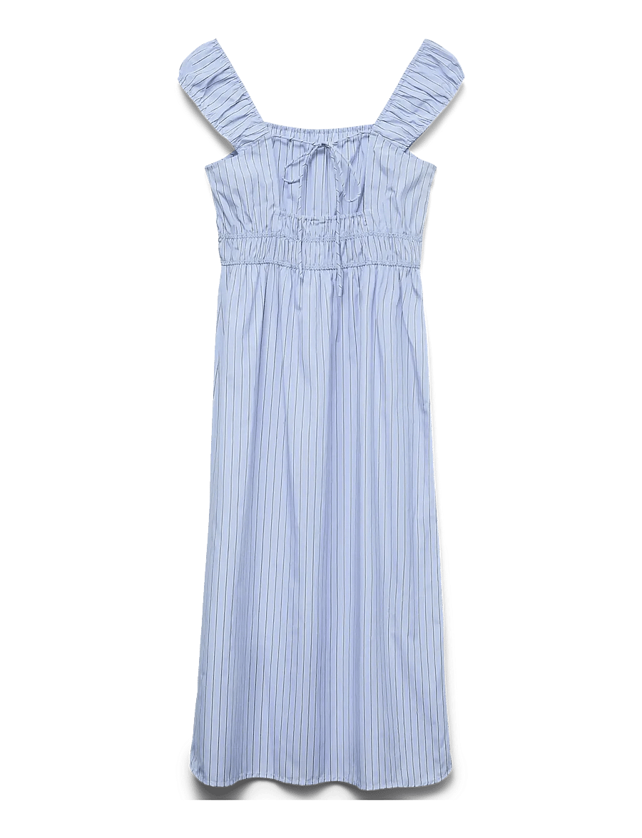 Vero Moda - VMLEYA SL 7/8 STRIPE DRESS WVN - sommerkjoler - brunnera blue - 1