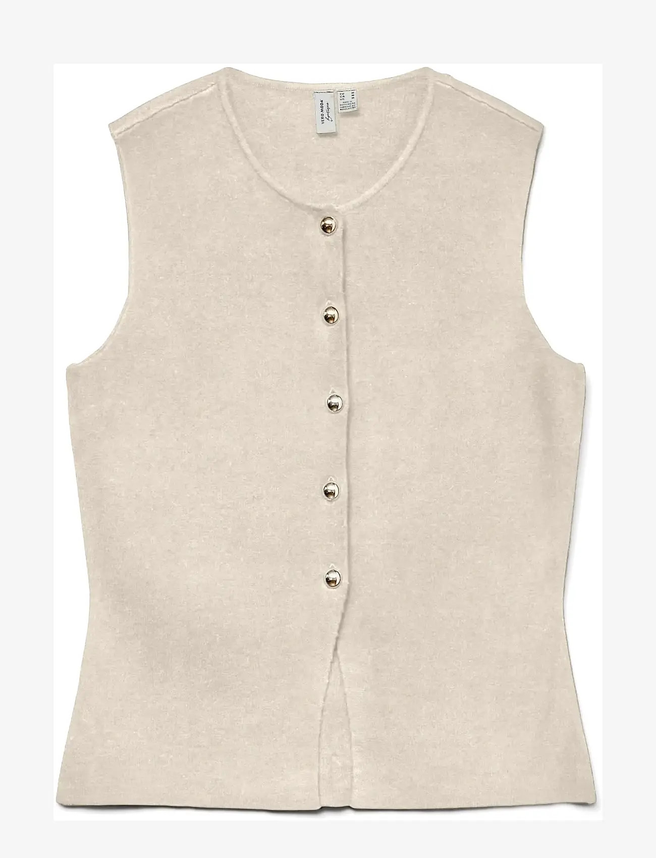 Vero Moda - VMSABA SL O-NECK BUTTON VEST BTQ - laveste priser - birch - 1