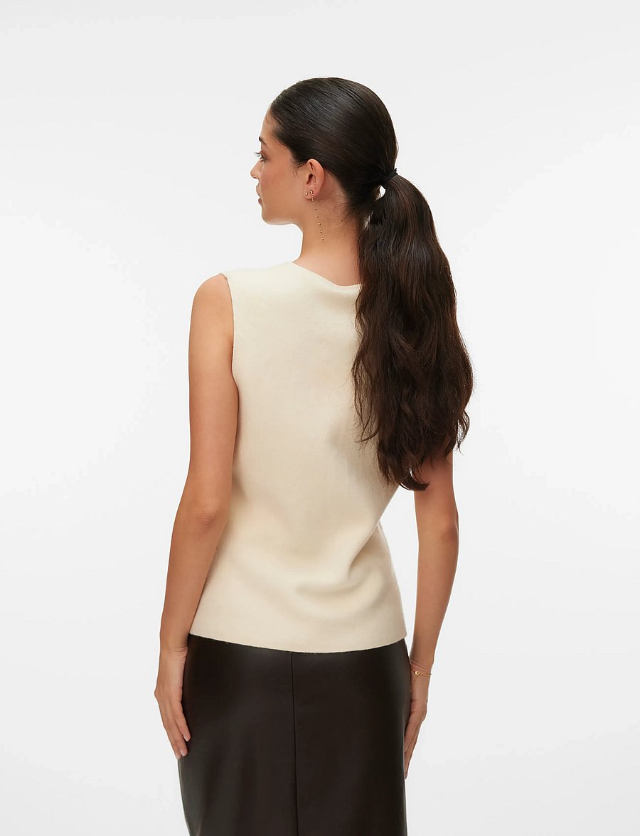 Vero Moda - VMSABA SL O-NECK BUTTON VEST BTQ - Ärmellose tops - birch - 2