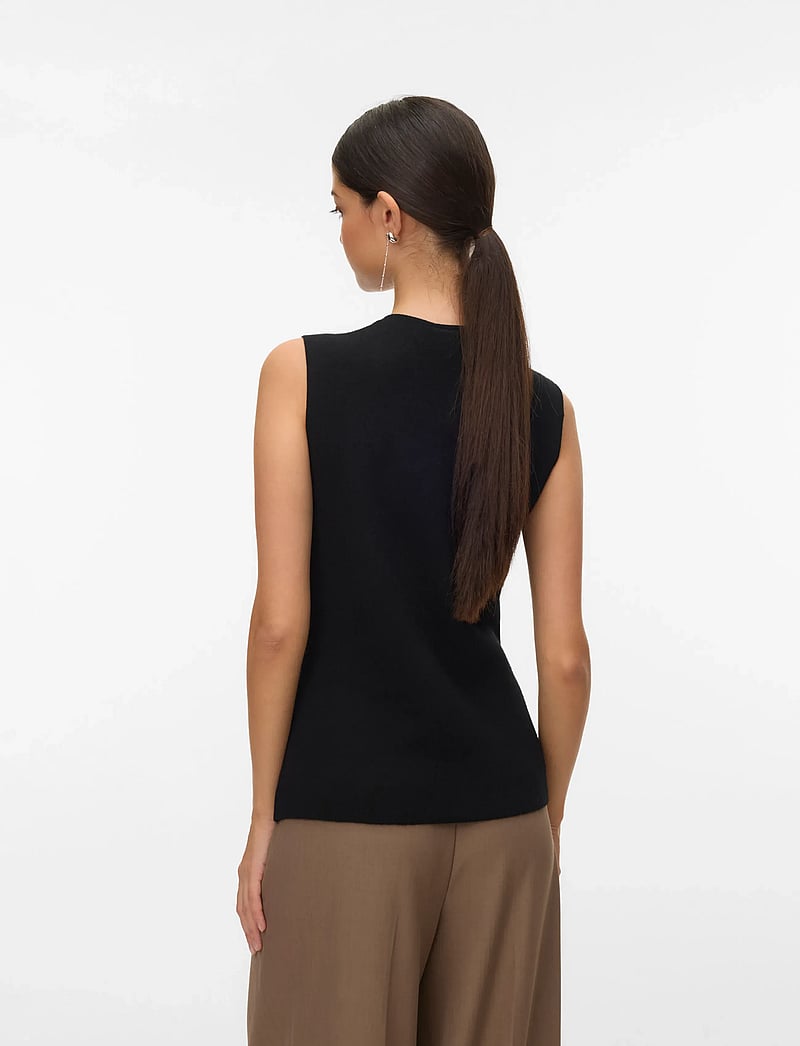 Vero Moda - VMSABA SL O-NECK BUTTON VEST BTQ - linnen - black - 2