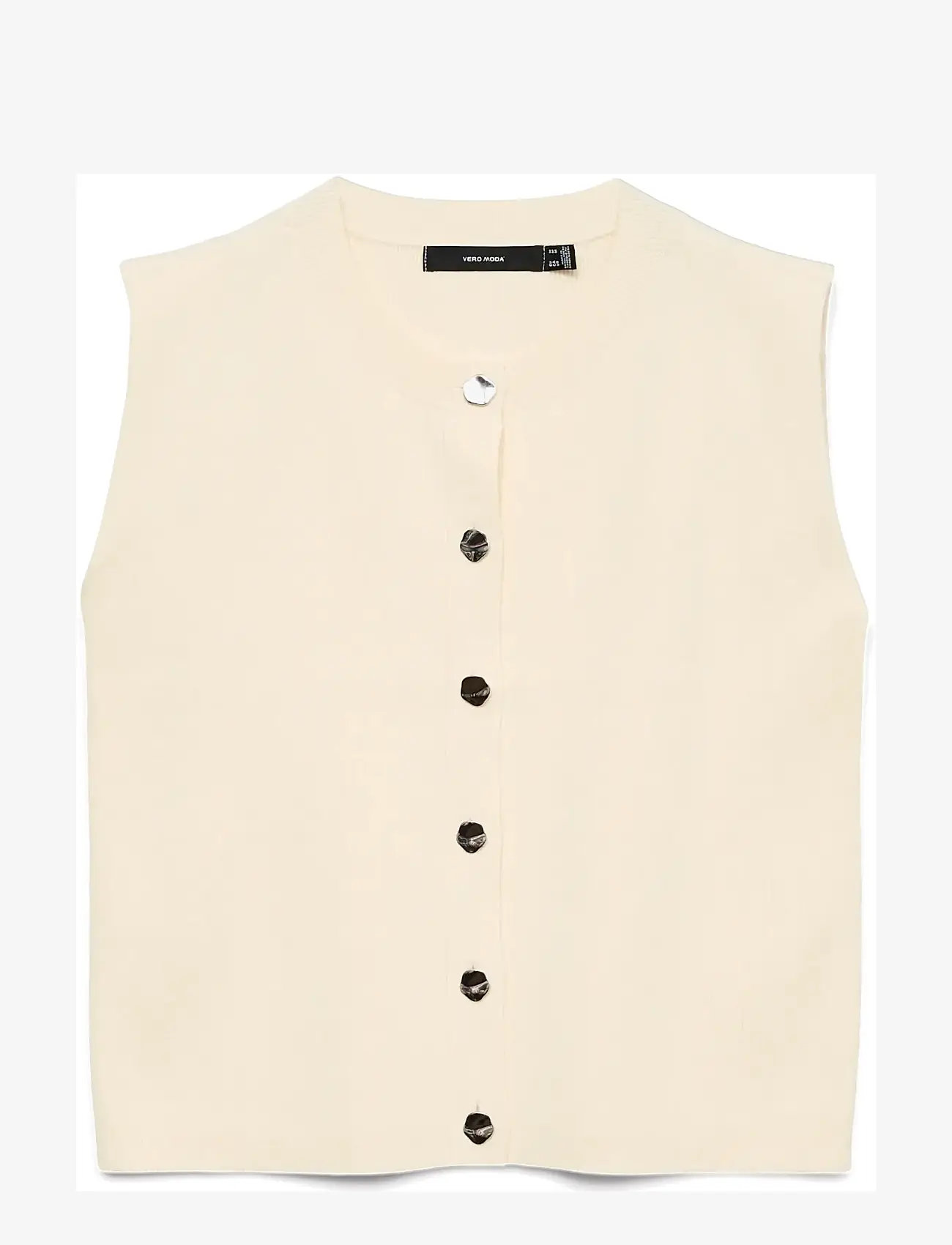 Vero Moda - VMGOLD SL O-NECK BUTTON VEST BOO - kootud vestid - birch - 1