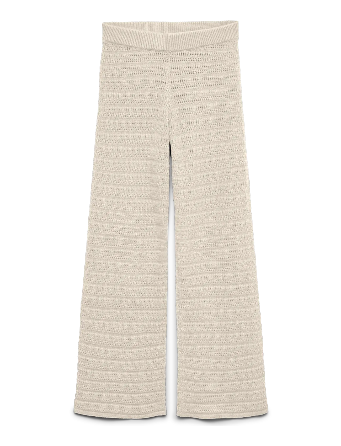 Vero Moda VMHAYLEY NW LOOSE STITCH PANT BOO - Clothing - BIRCH / cream