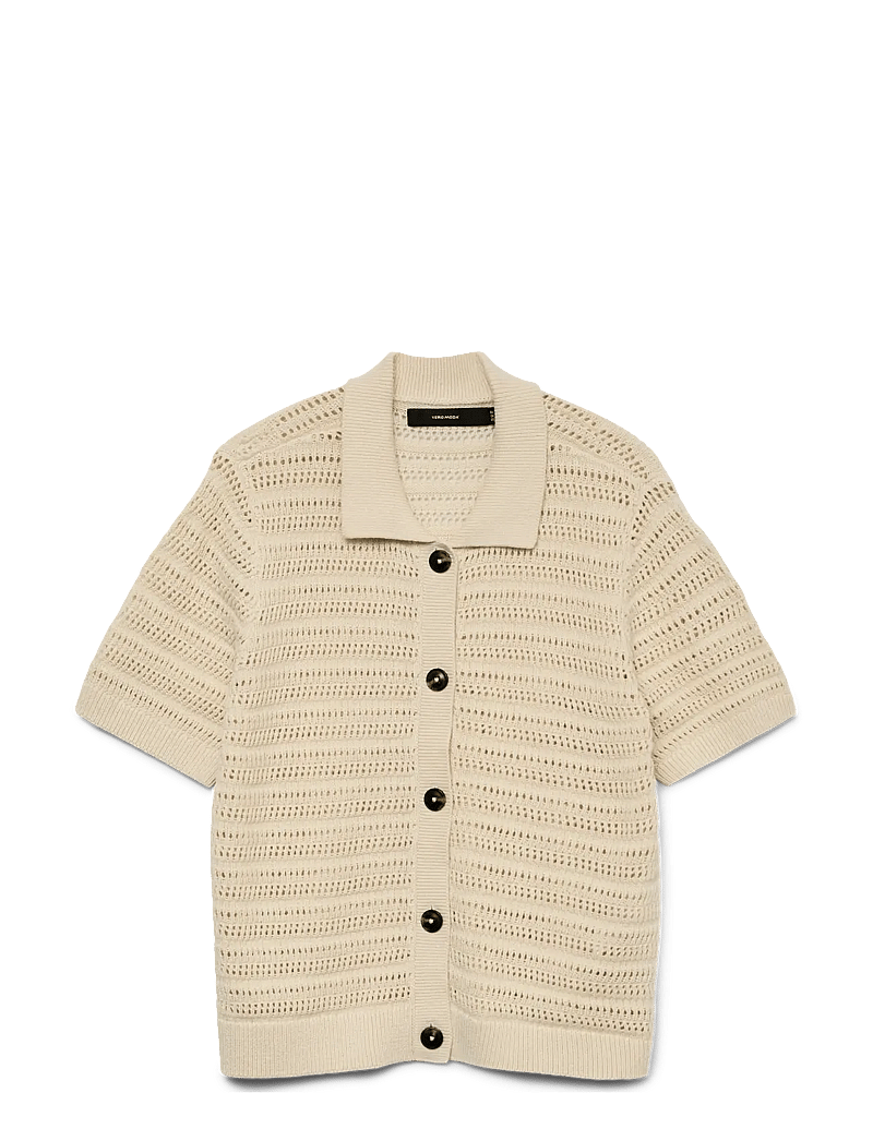 Vero Moda - VMHAYLEY 2/4 POLONECK CARDIGAN BOO - cardigans - birch - 1