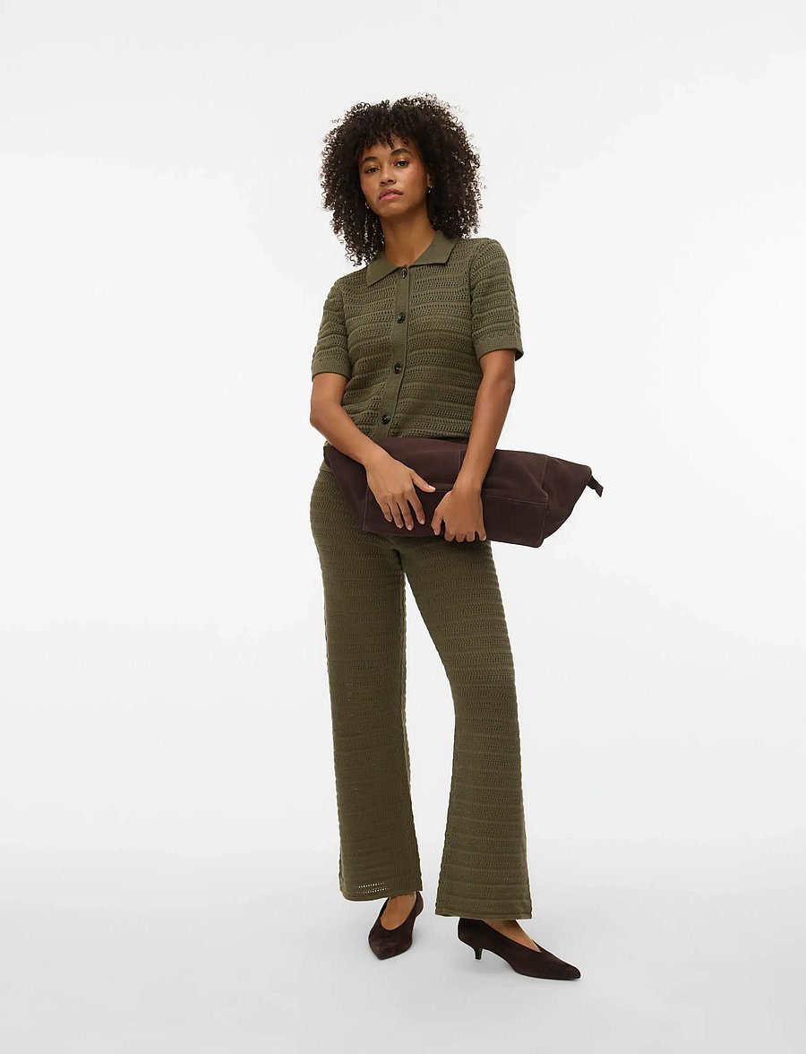 Vero Moda - VMHAYLEY 2/4 POLONECK CARDIGAN BOO - strickjacken - kalamata - 0