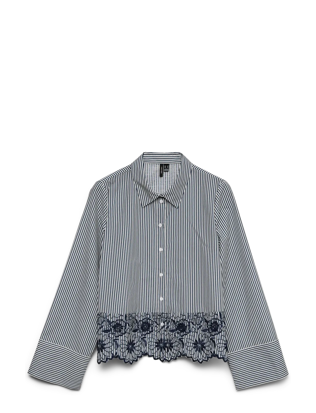 Vero Moda VMMARY LS SHIRT WVN GA - Tøj - CLOUD DANCER / navy