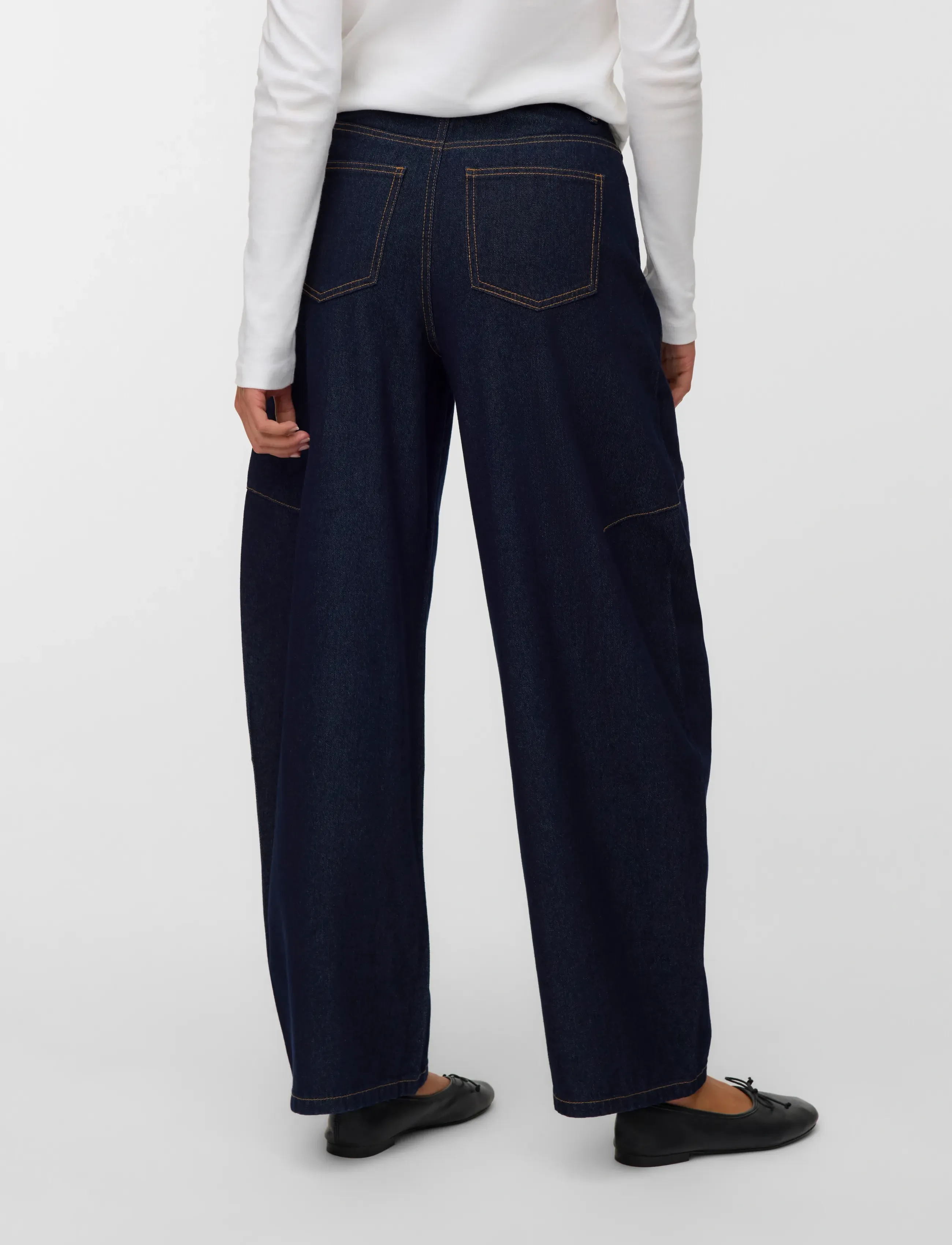 Vero Moda - VMKAITLIN HR WIDE BARREL JEANS SI352 - barrel lõikega teksad - dark blue denim - 3