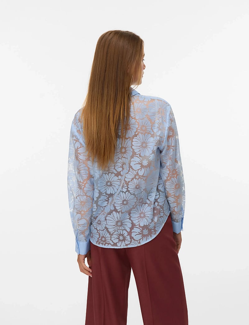 Vero Moda - VMKOVA LS SHIRT WVN - pikkade varrukatega särgid - brunnera blue - 2