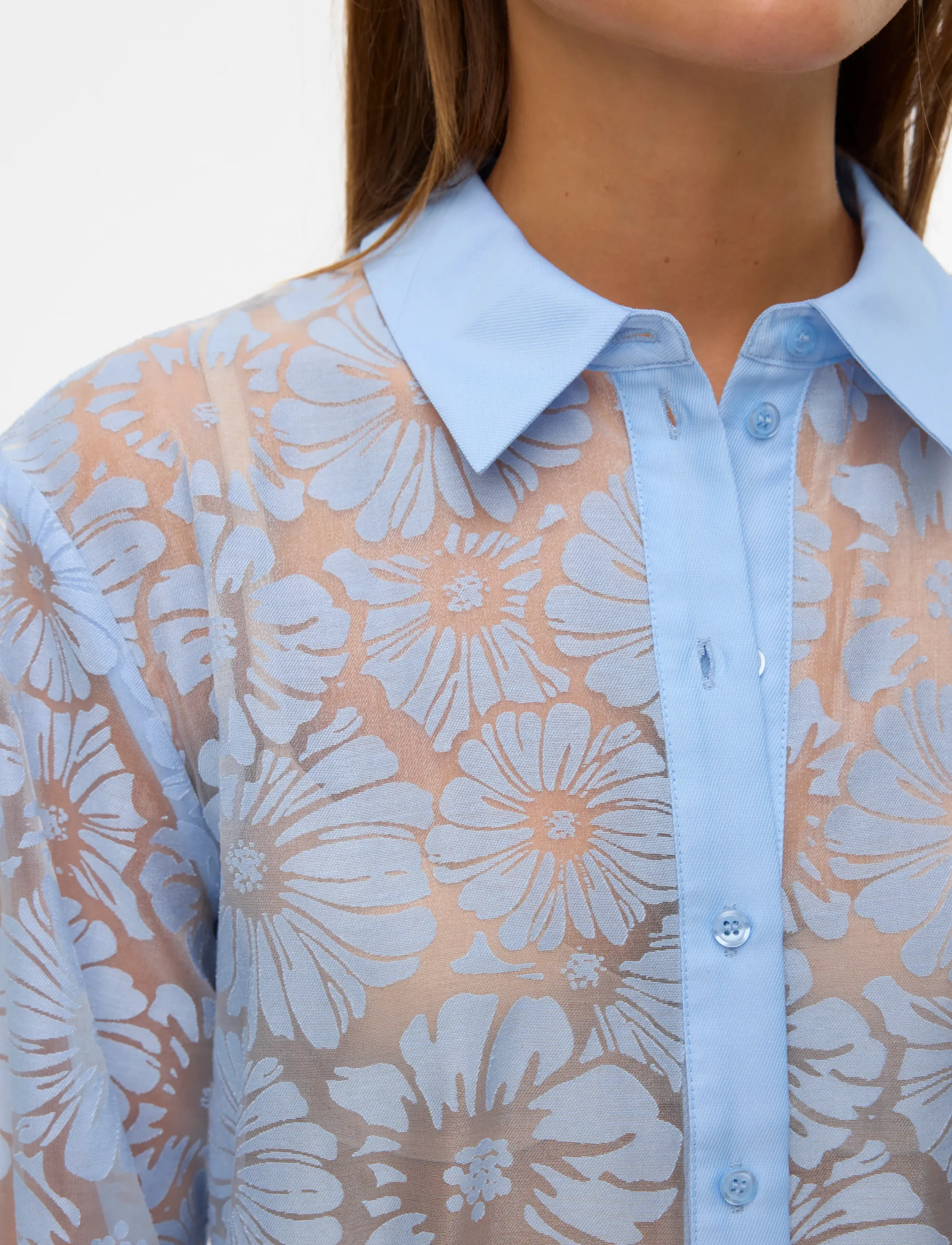Vero Moda - VMKOVA LS SHIRT WVN - långärmade skjortor - brunnera blue - 3