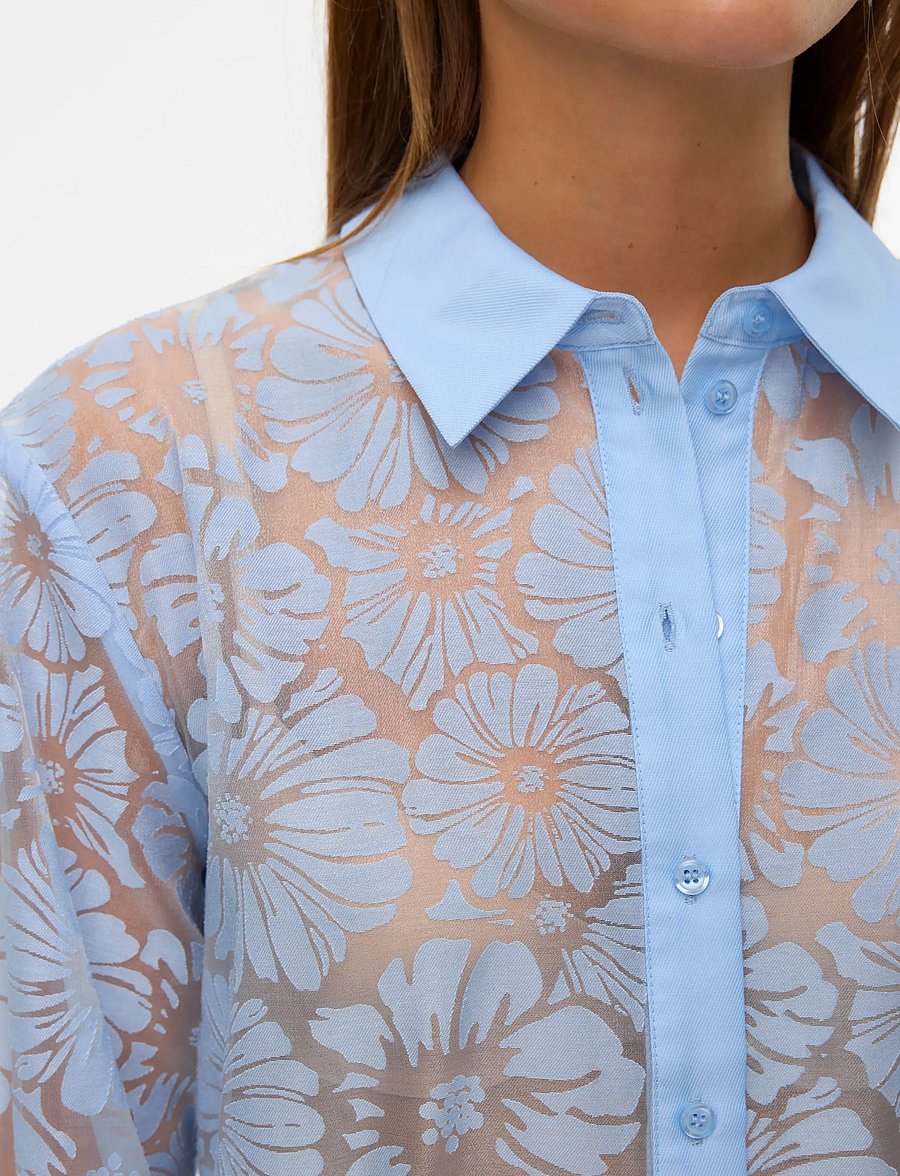 Vero Moda - VMKOVA LS SHIRT WVN - långärmade skjortor - brunnera blue - 3