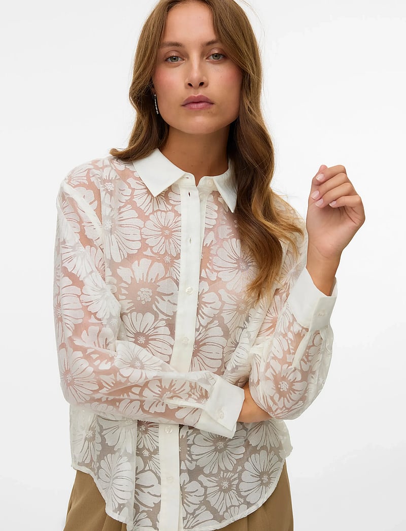 Vero Moda - VMKOVA LS SHIRT WVN - långärmade skjortor - cloud dancer - 3