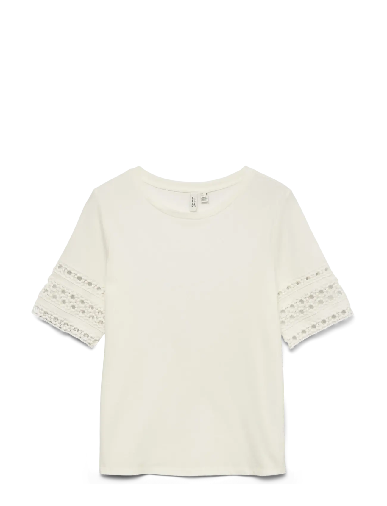Vero Moda VMIVACY 2/4 O-NECK TOP JRS BTQ - Vero Moda - SNOW WHITE / white
