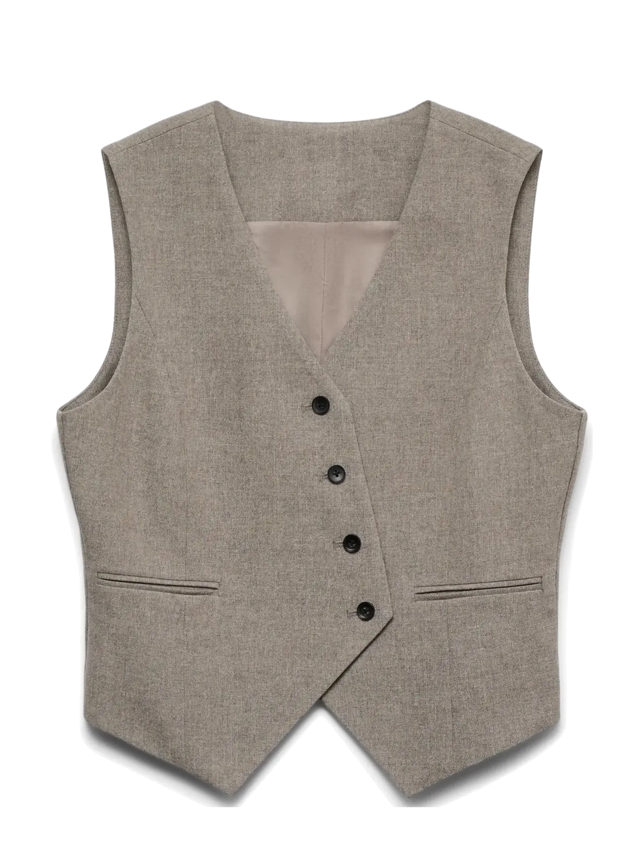 Vero Moda VMBESTIE SL ASYMETRIC WAISTCOAT - Forårsjakker - MOON ROCK / beige