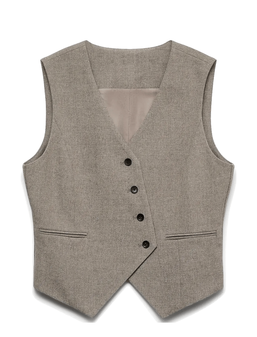 Vero Moda - VMBESTIE SL ASYMETRIC WAISTCOAT - forårsjakker - moon rock - 1