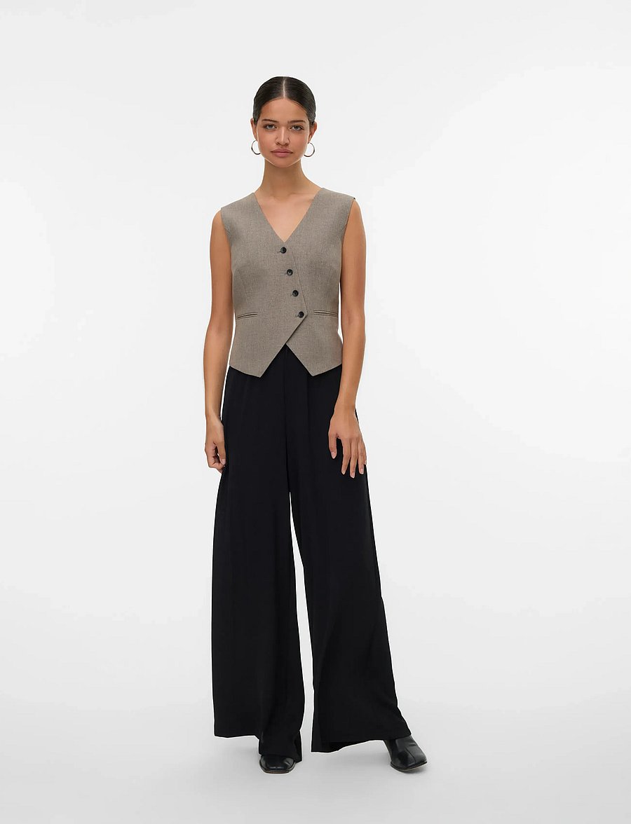 Vero Moda - VMBESTIE SL ASYMETRIC WAISTCOAT - forårsjakker - moon rock - 0